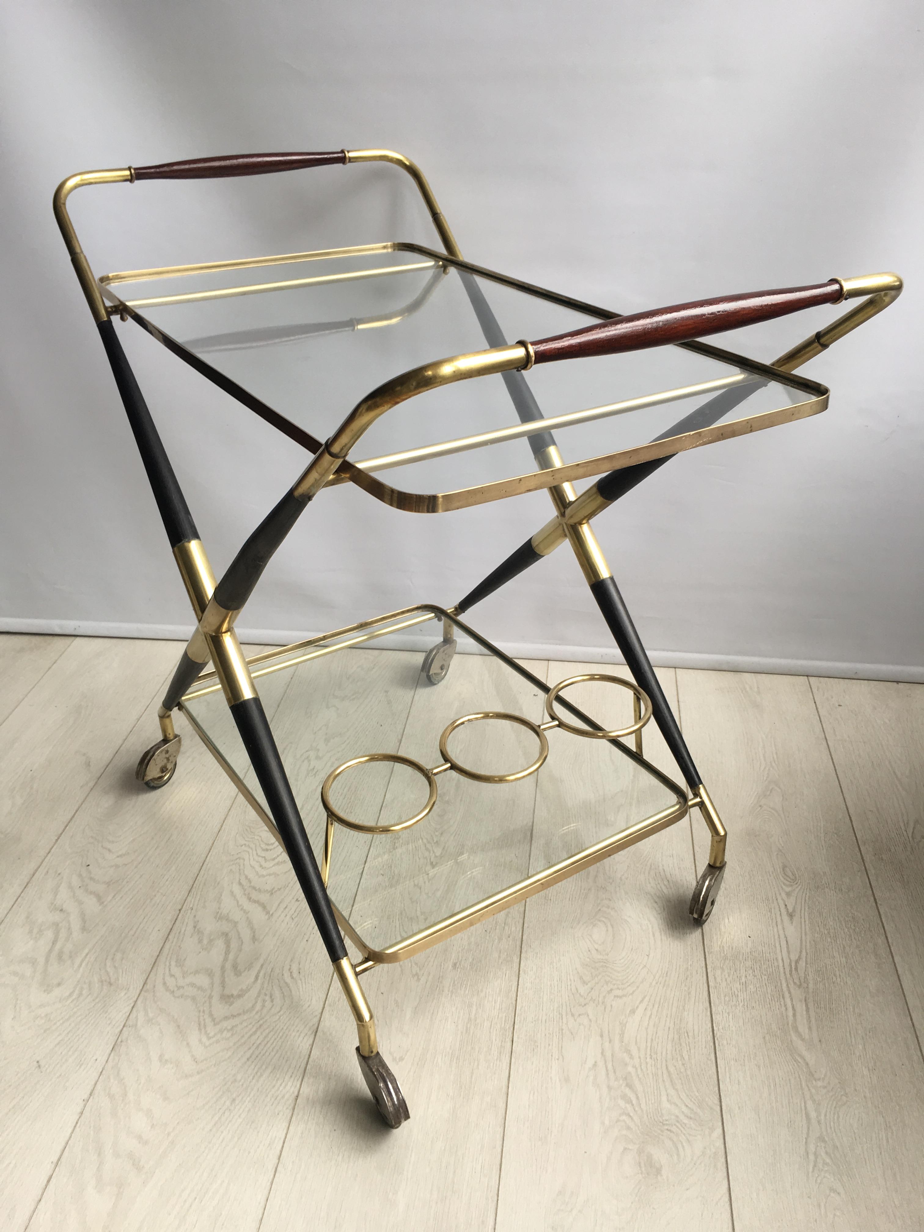 Midcentury Bar Cart Drinks Trolley, Cesare Lacca 1