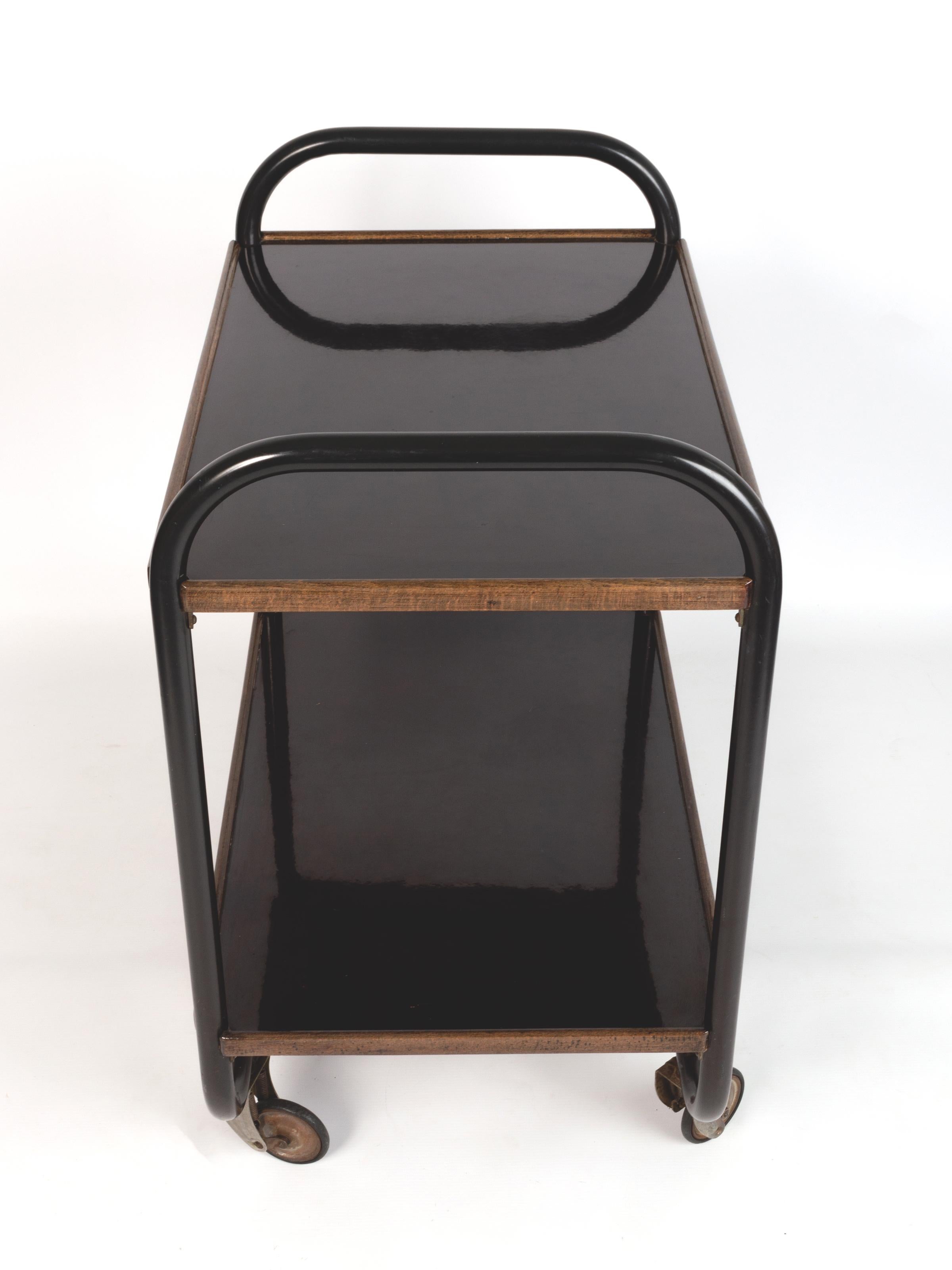English Mid Century Bar Cart Drinks Trolley, Frank Guille England, C.1950 For Sale
