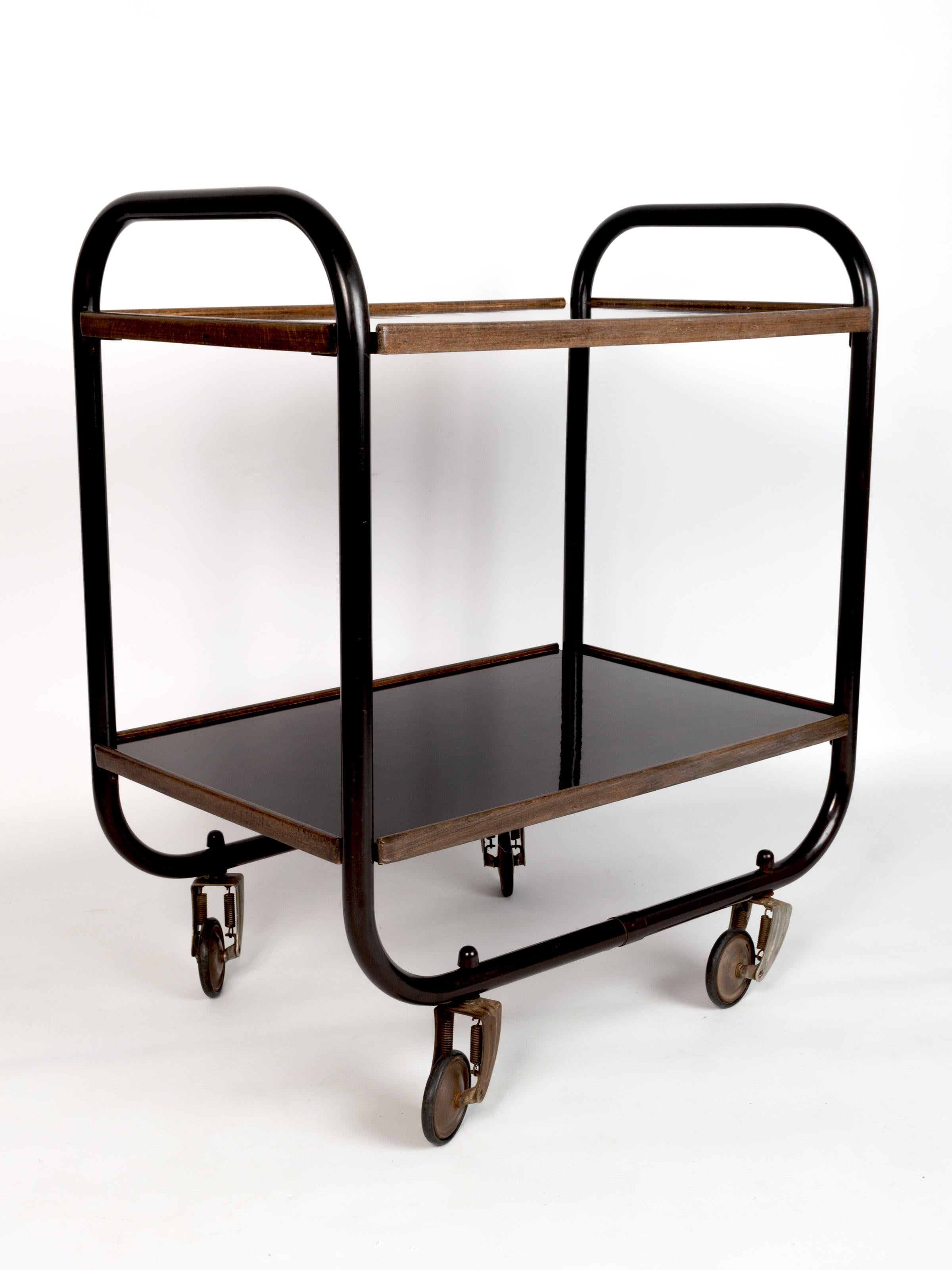Mid Century Bar Cart Drinks Trolley, Frank Guille England, C.1950 In Good Condition For Sale In London, GB