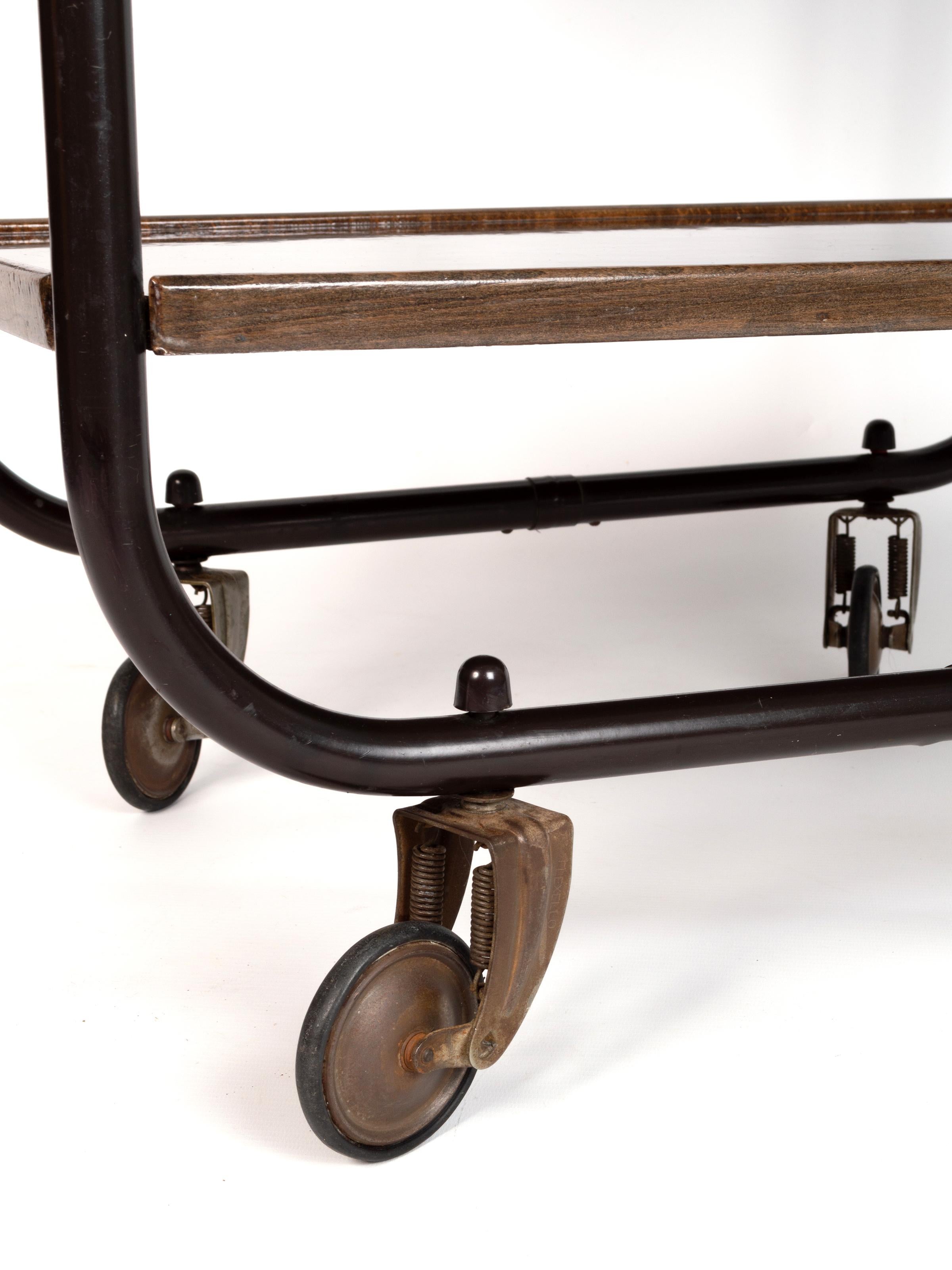 Steel Mid Century Bar Cart Drinks Trolley, Frank Guille England, C.1950 For Sale