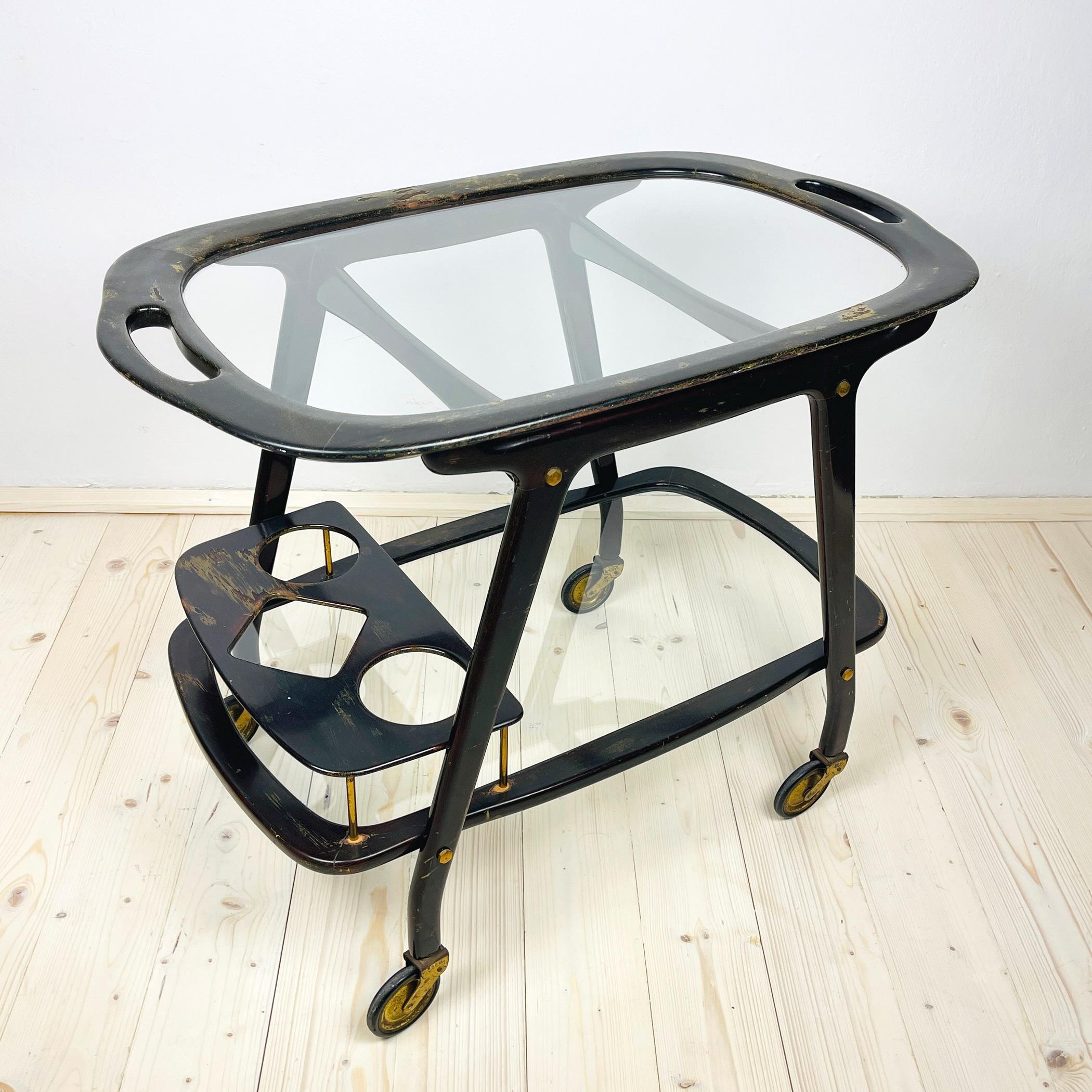 Midcentury Bar Cart Trolley by Ico Parisi for De Baggis, Italy, 1960s 7