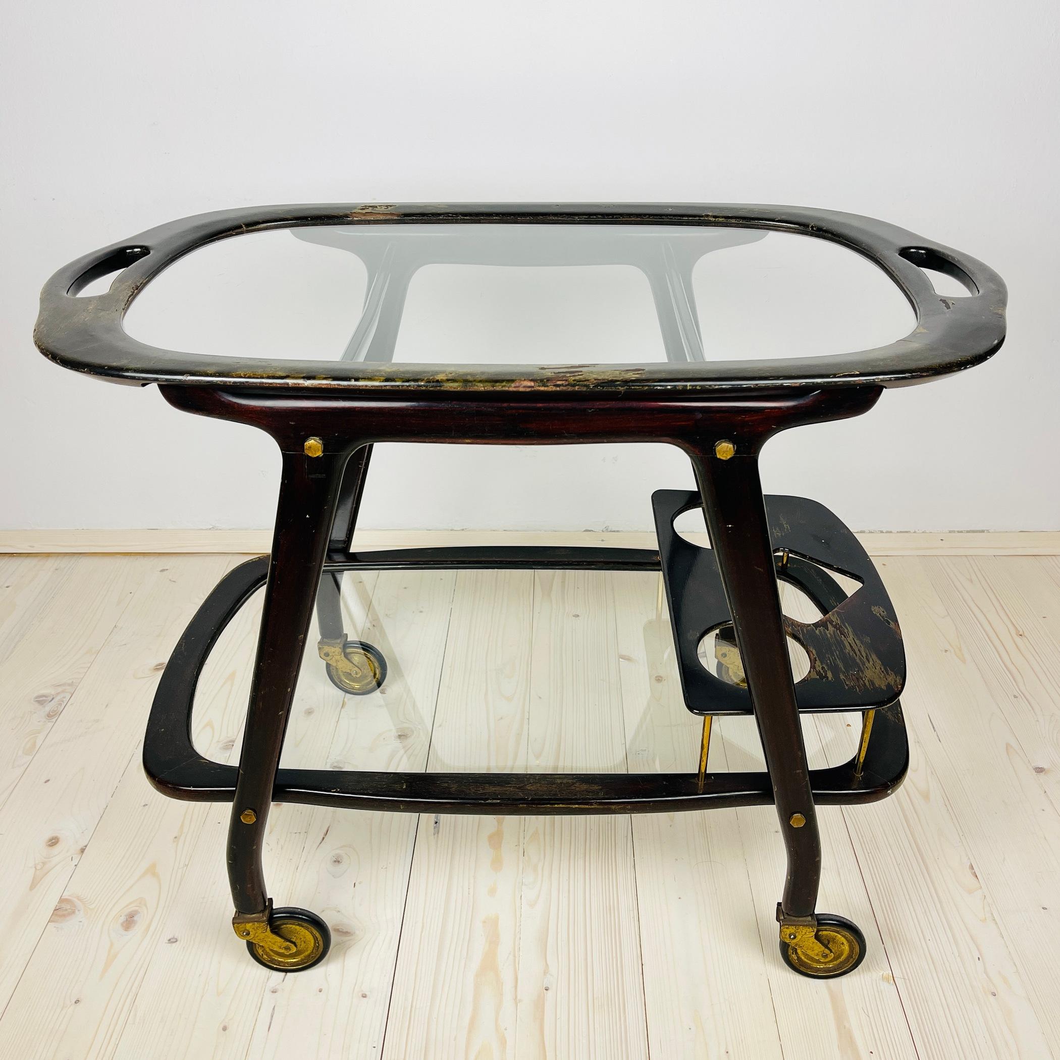Mid-Century Modern Midcentury Bar Cart Trolley by Ico Parisi for De Baggis, Italy, 1960s