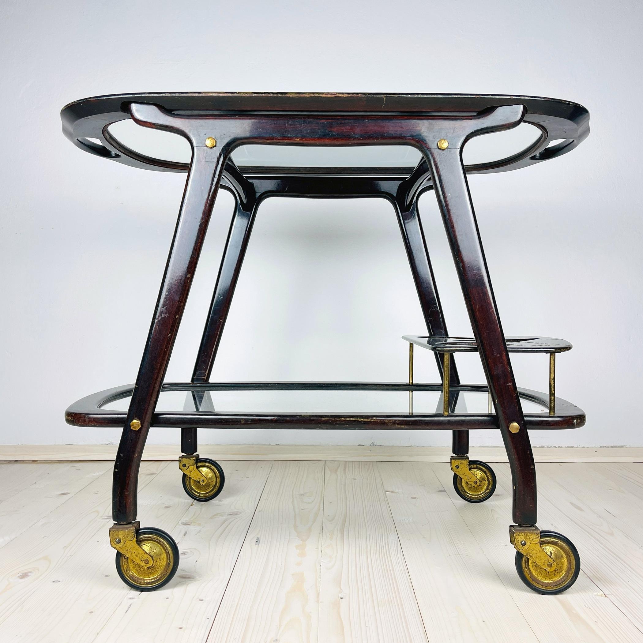 Italian Midcentury Bar Cart Trolley by Ico Parisi for De Baggis, Italy, 1960s