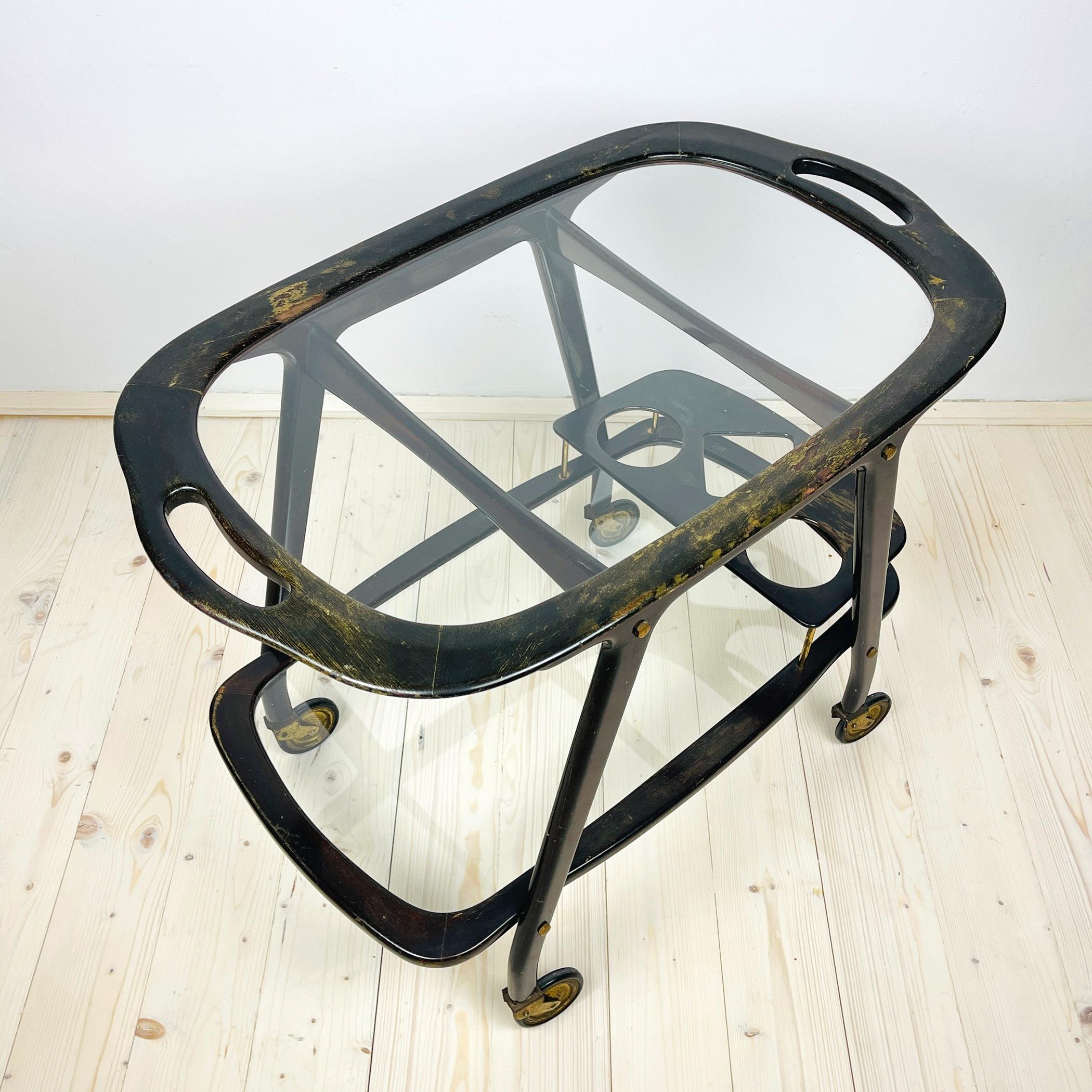 20th Century Midcentury Bar Cart Trolley by Ico Parisi for De Baggis, Italy, 1960s