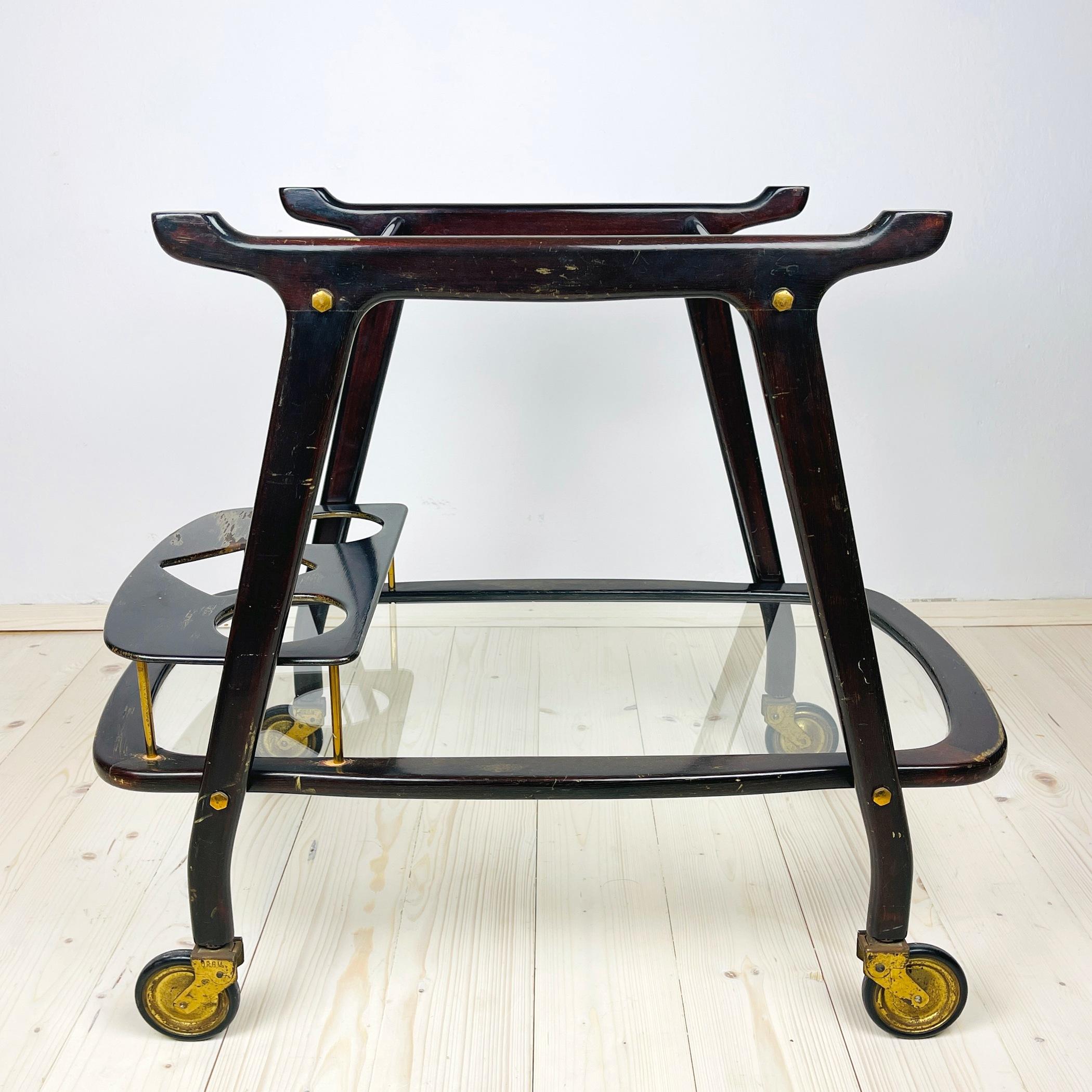 Midcentury Bar Cart Trolley by Ico Parisi for De Baggis, Italy, 1960s 1