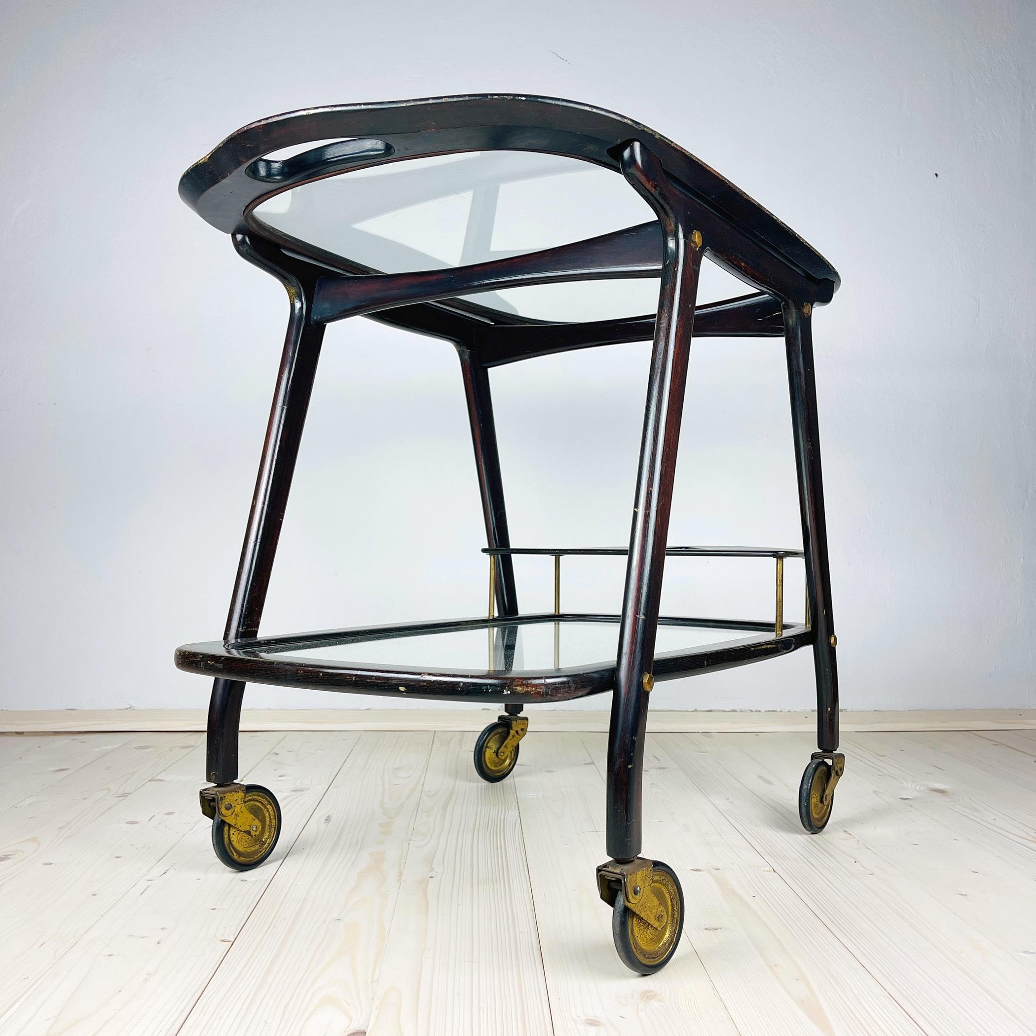 Midcentury Bar Cart Trolley by Ico Parisi for De Baggis, Italy, 1960s 2