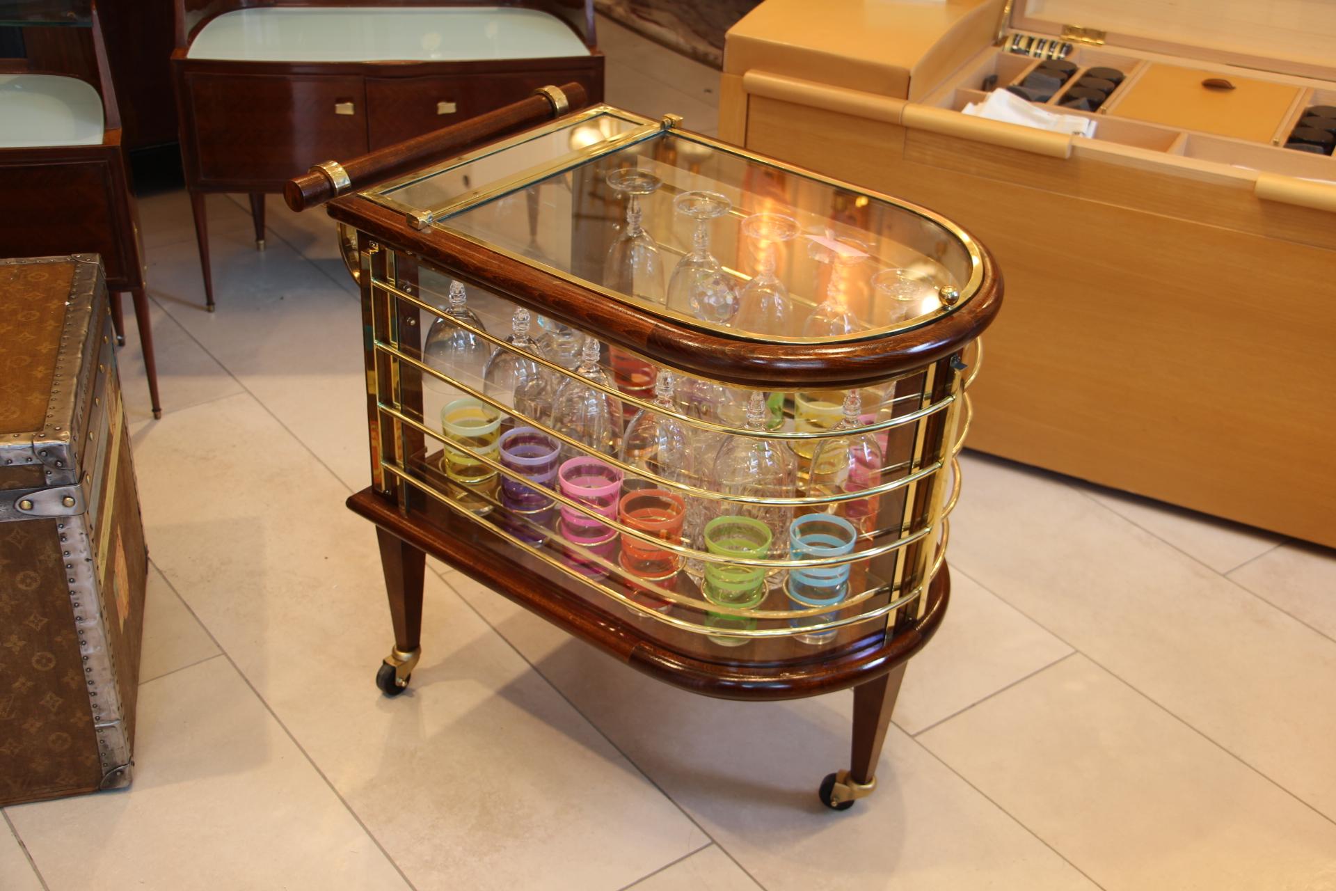 French Mid-Century Bar Cart / Trolley, Louis Sognot, France, 1960's