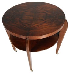 Mid Century Bar Cart Two Tiered Round Coffee Table by Paolo Buffa per Brugnoli