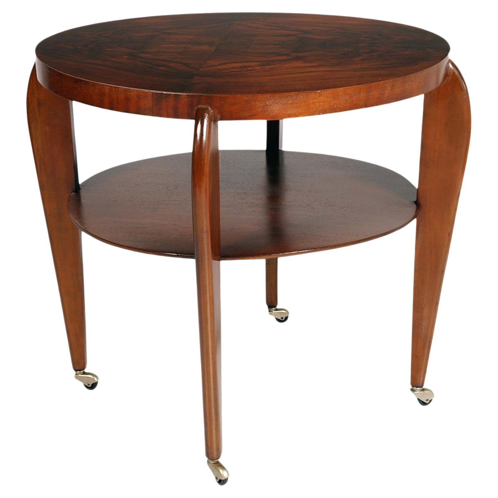 Mid Century Bar Cart Two Tiered Round Coffee Table by Paolo Buffa per Brugnoli  For Sale