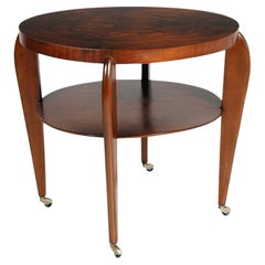 Mid Century Bar Cart Two Tiered Round Coffee Table by Paolo Buffa per Brugnoli 