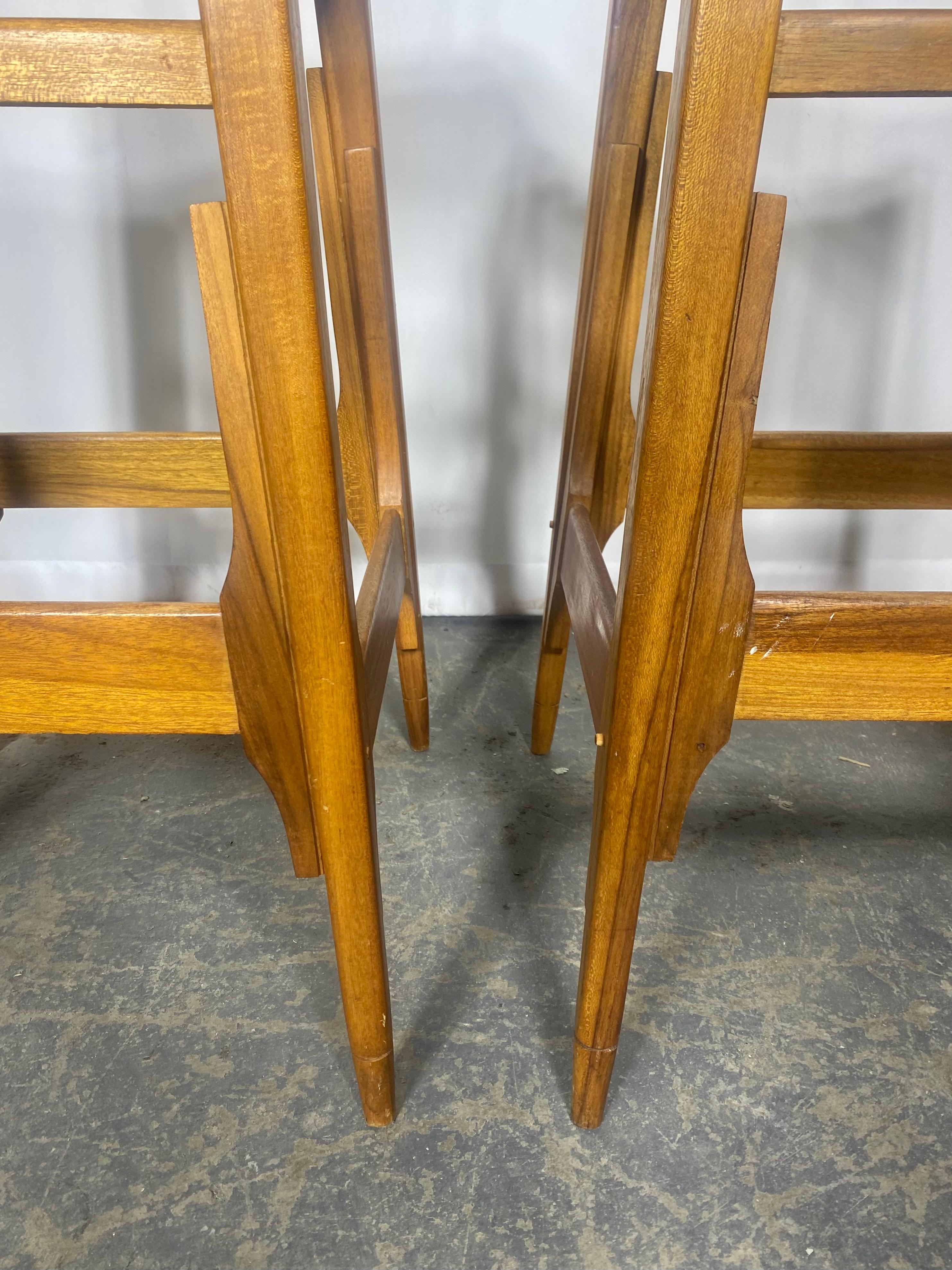Mid-Century Bar Stools in Wood and Leather by Werner Biermann for Arte Sano For Sale 5