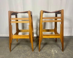 Taburetes de bar de madera y cuero de mediados de siglo de Werner Biermann para Arte Sano