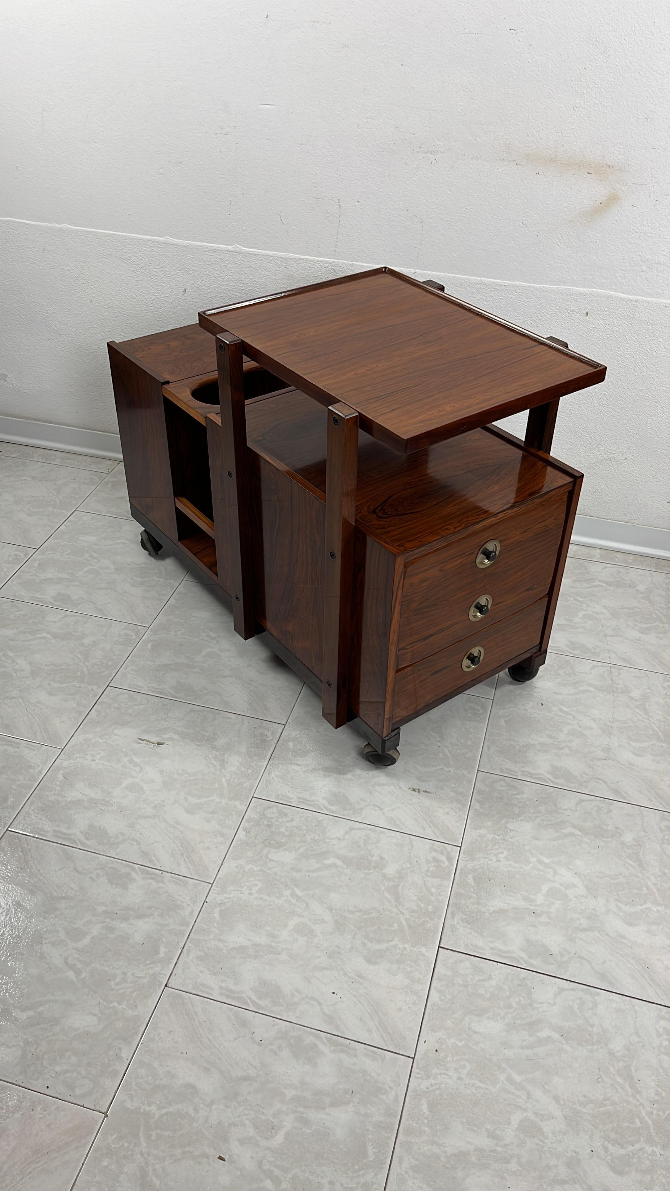 Mid-Century Bar Trolley Cabinet, attributed to Edmondo Palutari, 1960s For Sale 1