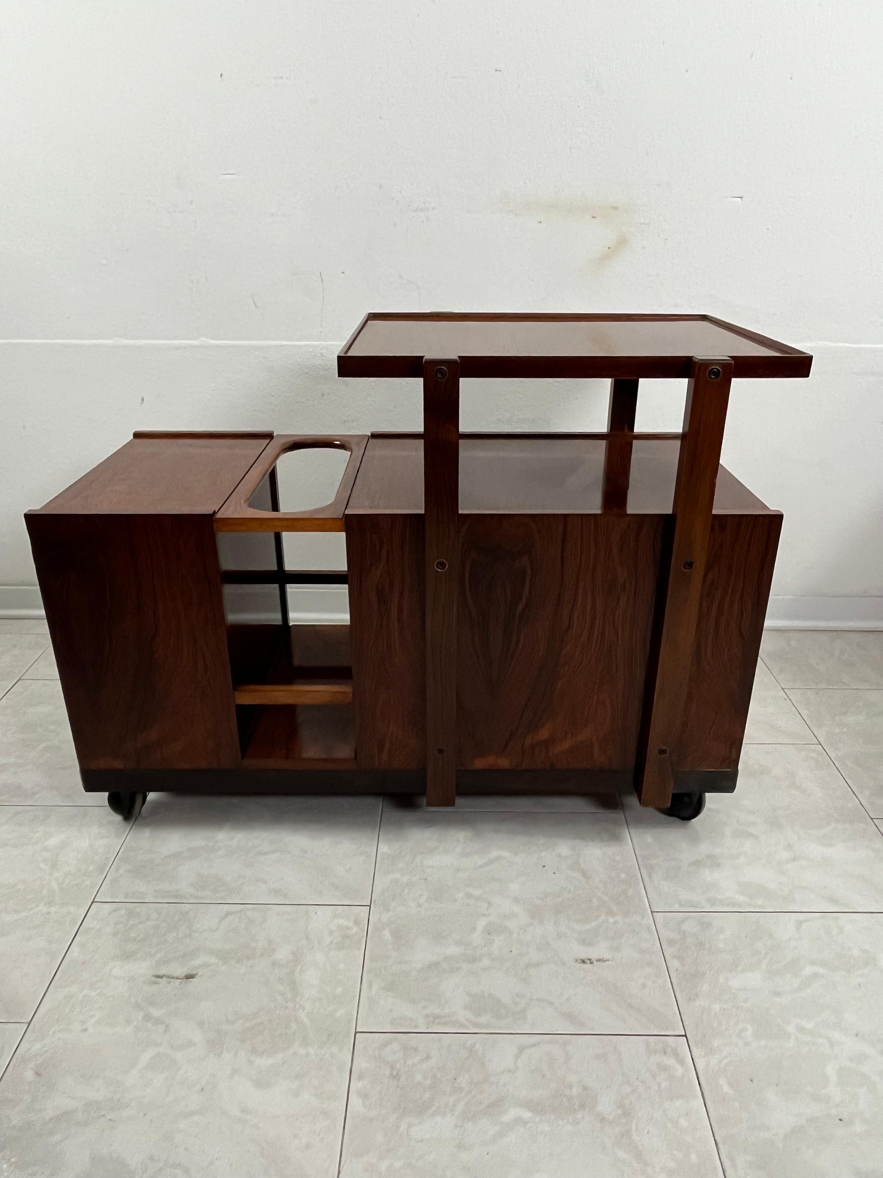 Mid-Century Bar Trolley Cabinet, attributed to Edmondo Palutari, 1960s For Sale 2