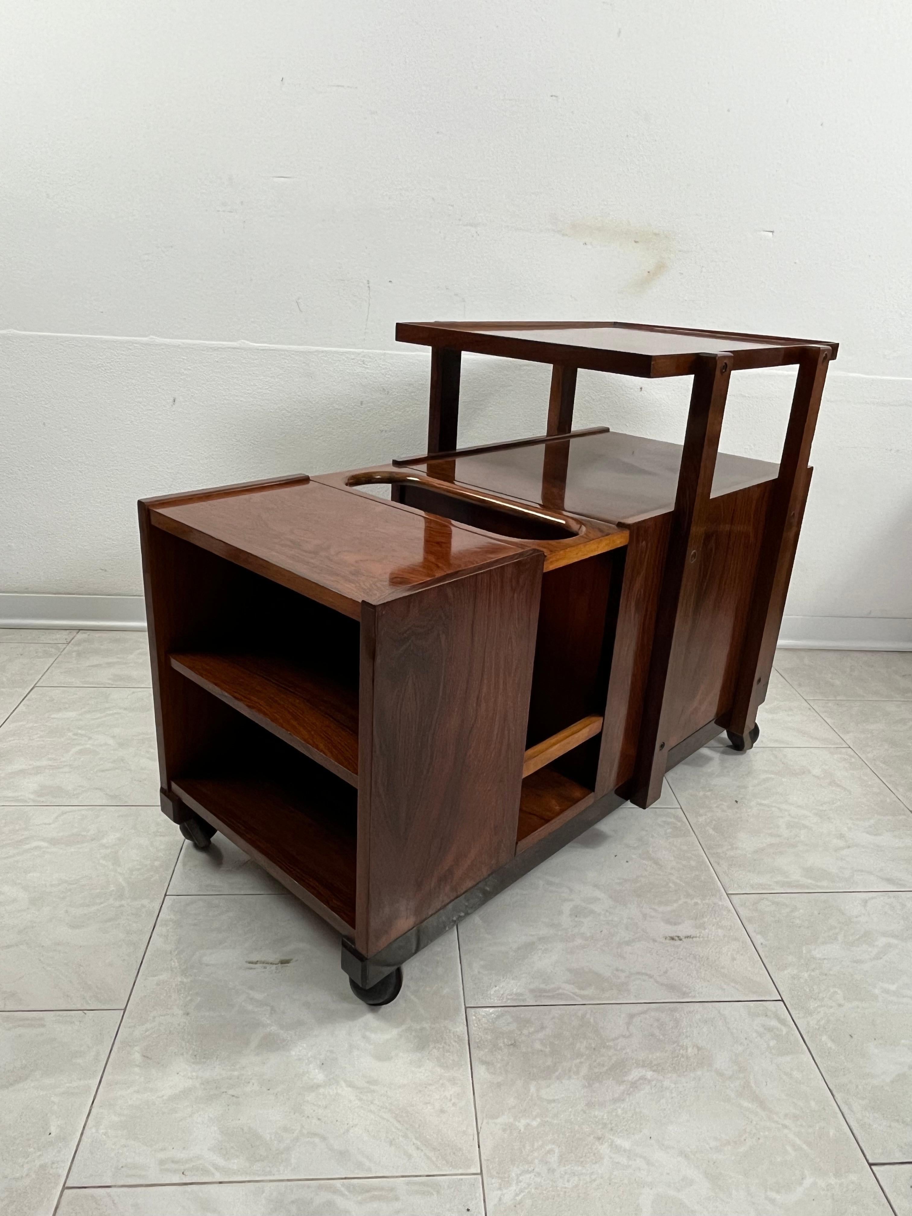 Mid-Century Bar Trolley Cabinet, attributed to Edmondo Palutari, 1960s For Sale 3