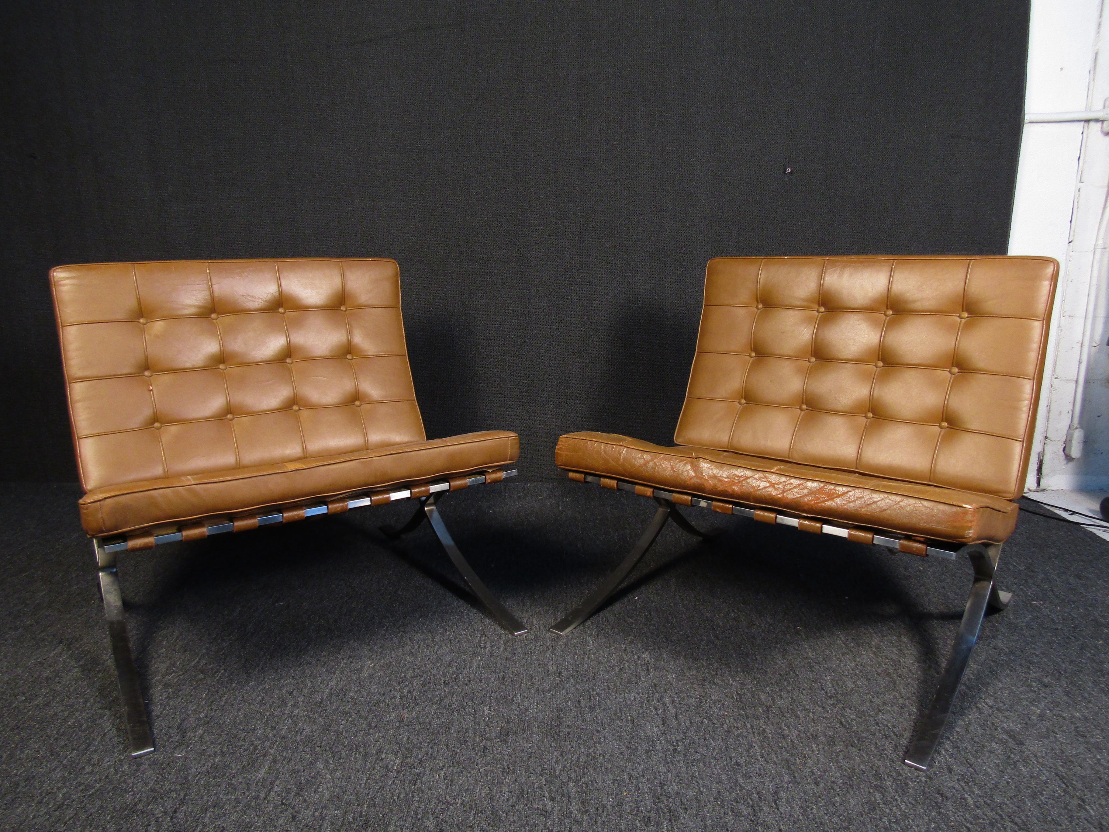 20th Century Mid-Century Barcelona Lounge Chairs