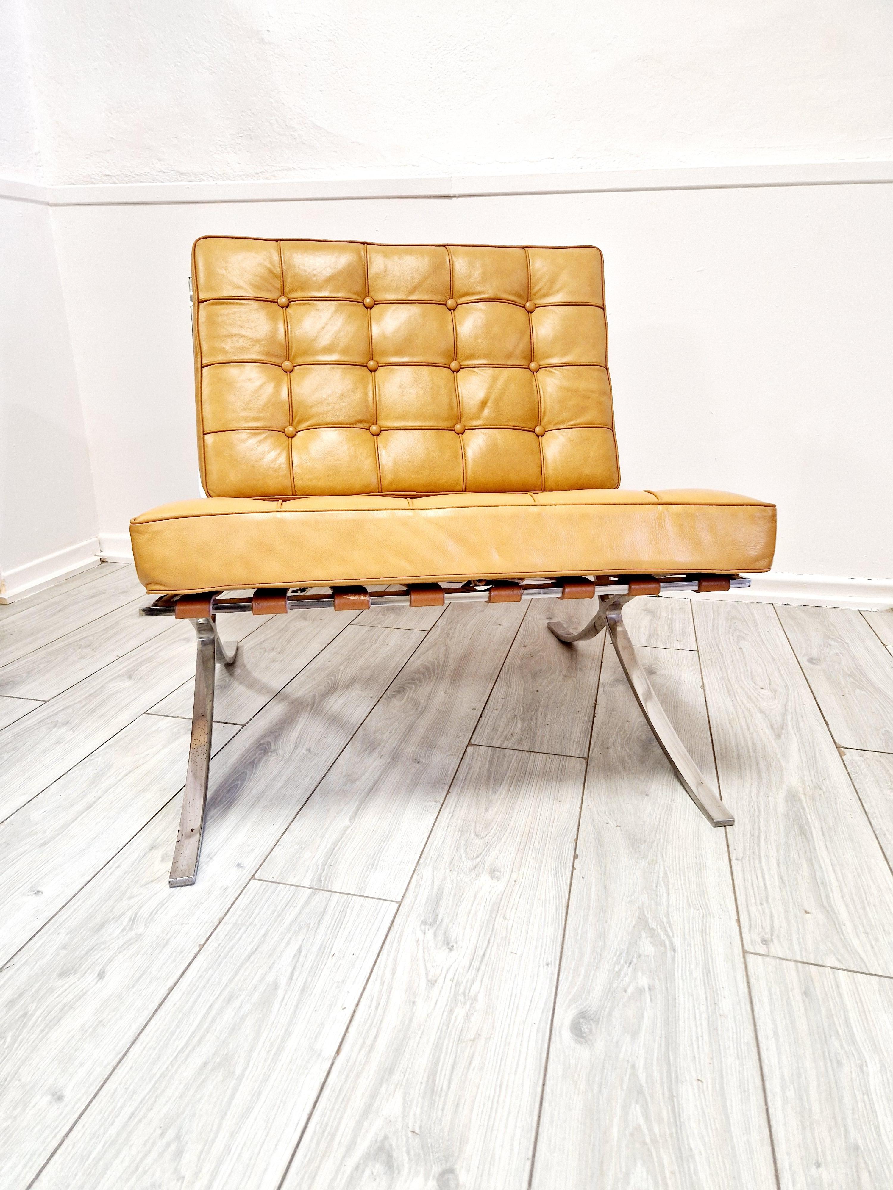 20th Century Mid Century Barcelona Style Lounge Chair