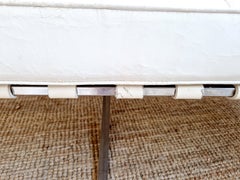 Mid Century Barcelona Style White Sofa