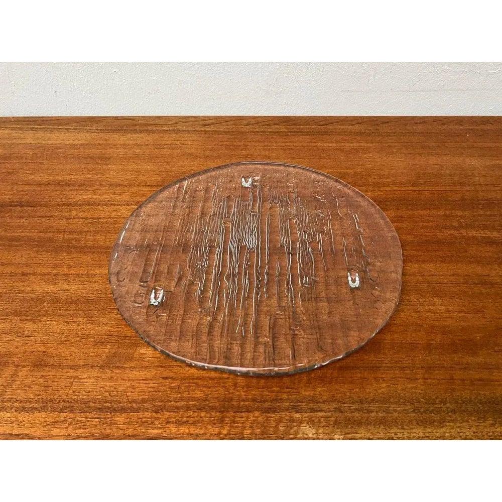Mid-Century Modern Assiette à gâteau en verre écorce du milieu du siècle, 1960s en vente