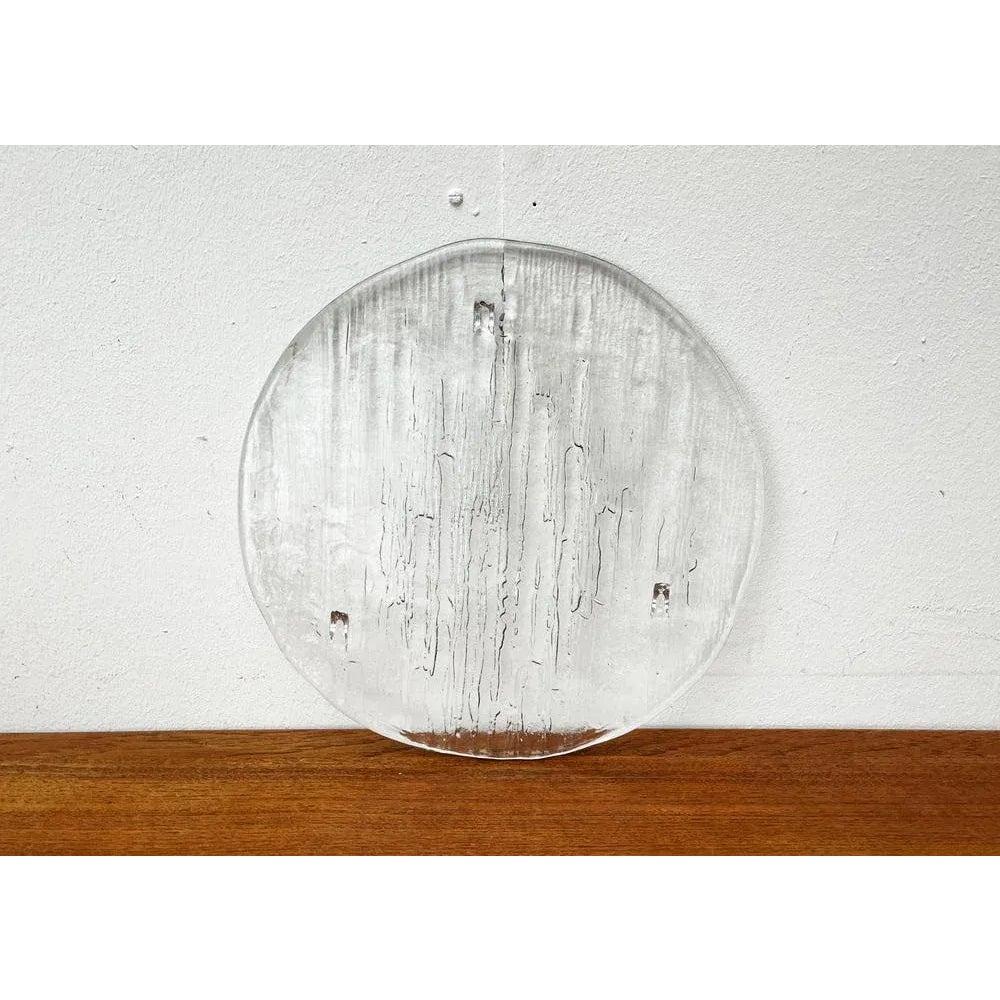 20ième siècle Assiette à gâteau en verre écorce du milieu du siècle, 1960s en vente