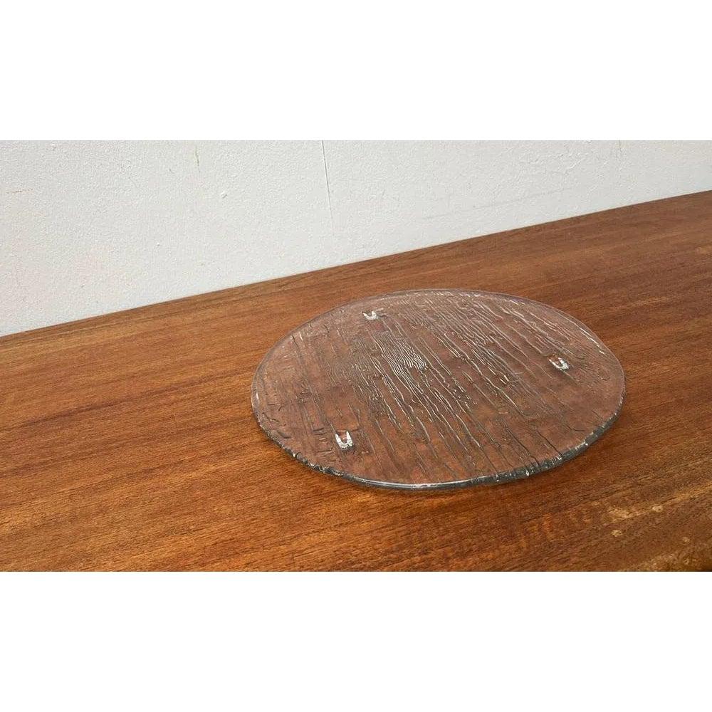Verre Assiette à gâteau en verre écorce du milieu du siècle, 1960s en vente