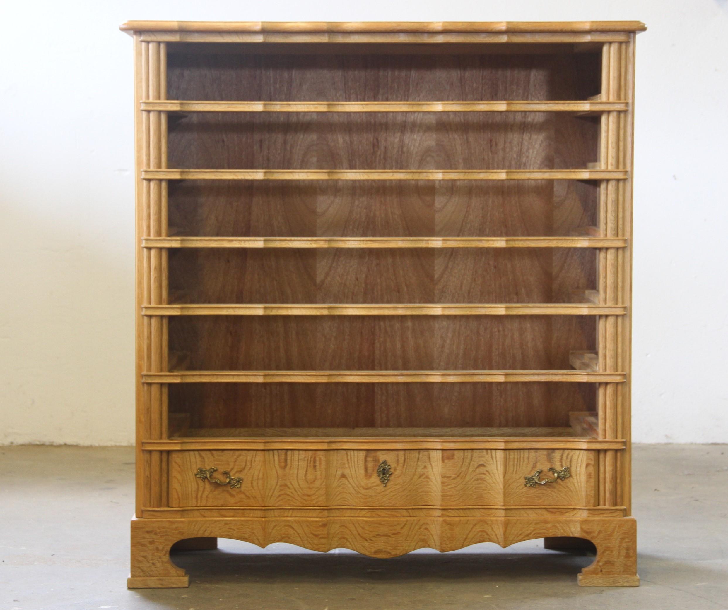 Mid-century Baroque Style Danish Oak High Boy Dresser 1960s For Sale 6