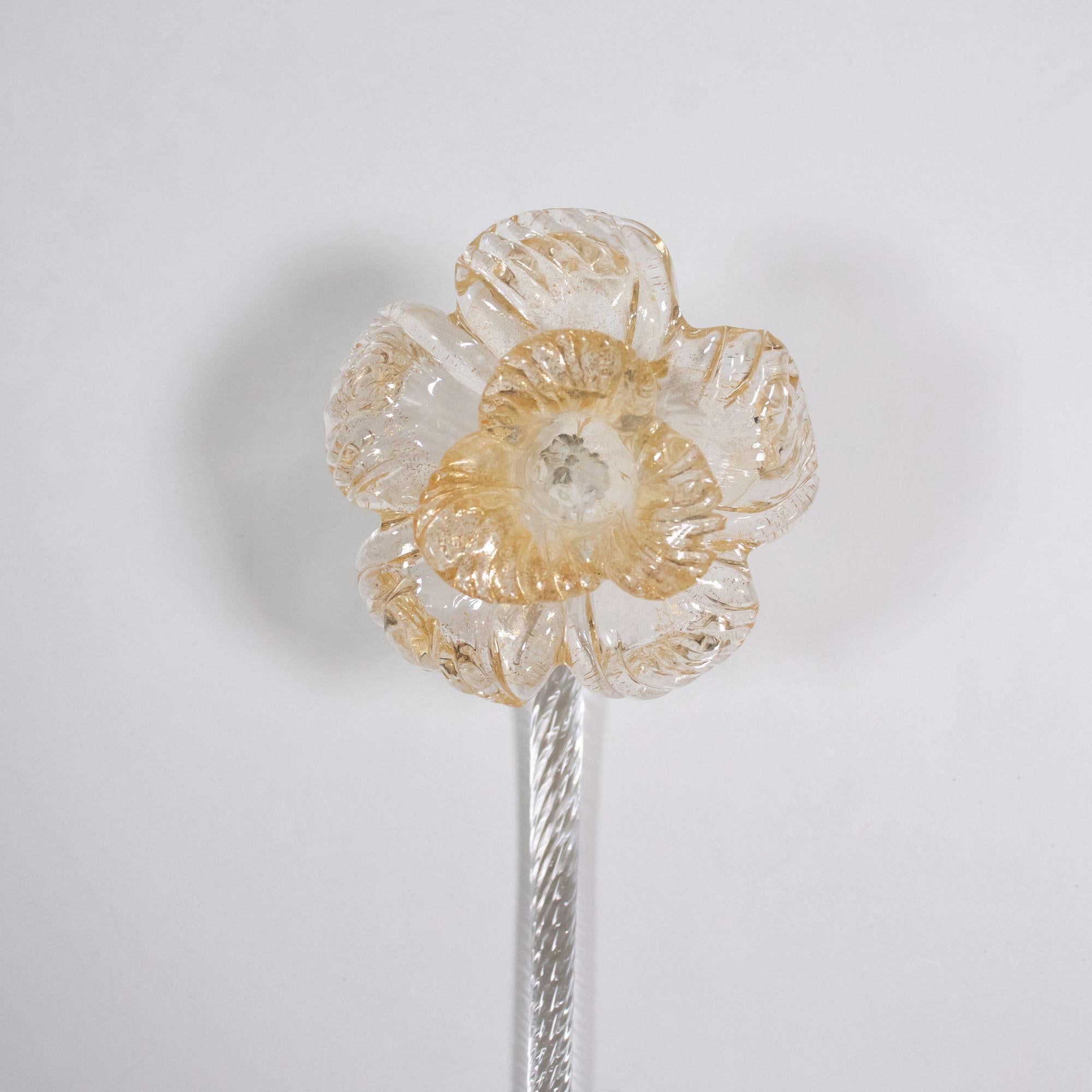 20th Century Mid-Century Baroque Style Five Arm Blush Pink and Gold Murano Chandelier For Sale