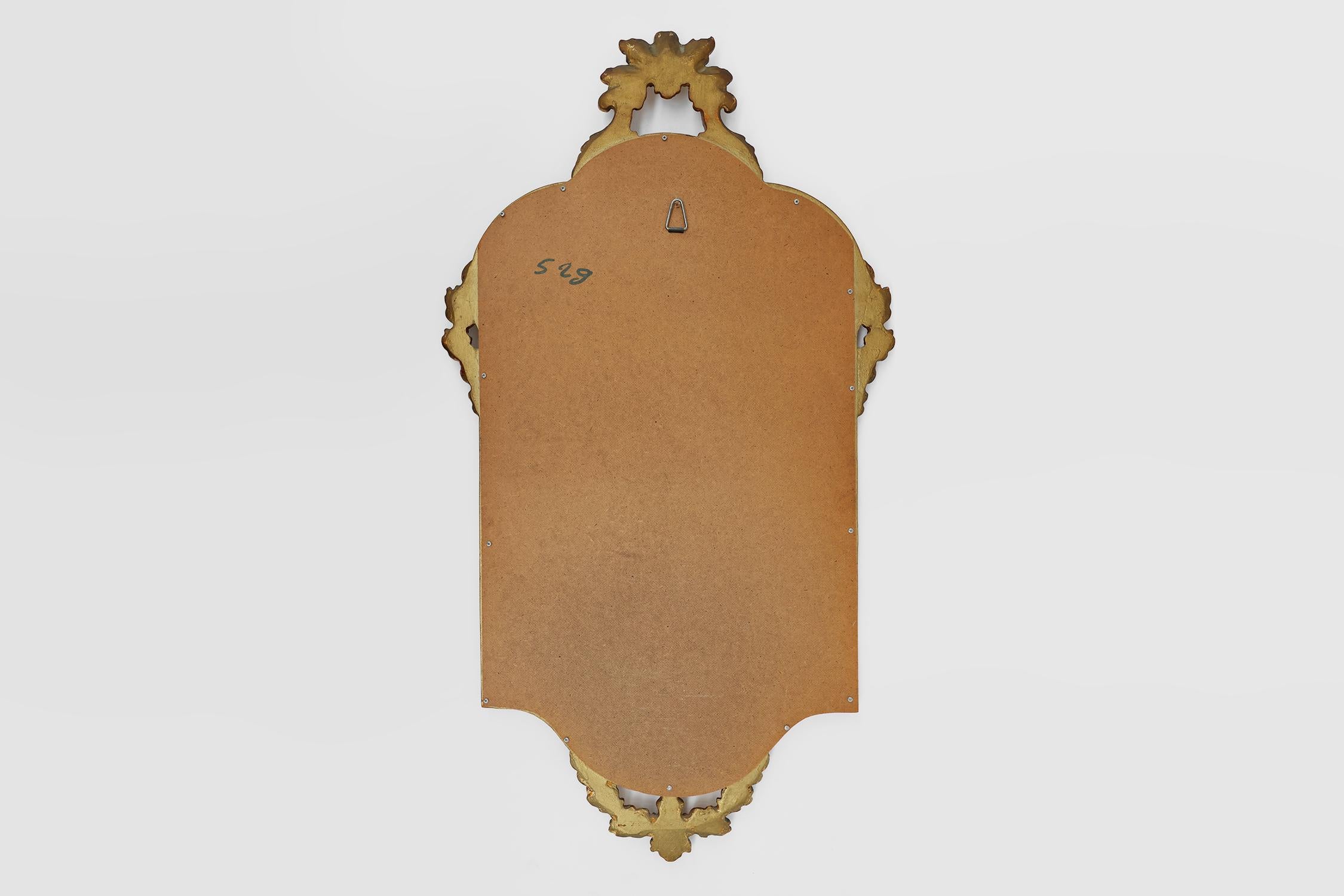Mid-Century Baroque Style Gilded Mirror, France, 1950s For Sale 4