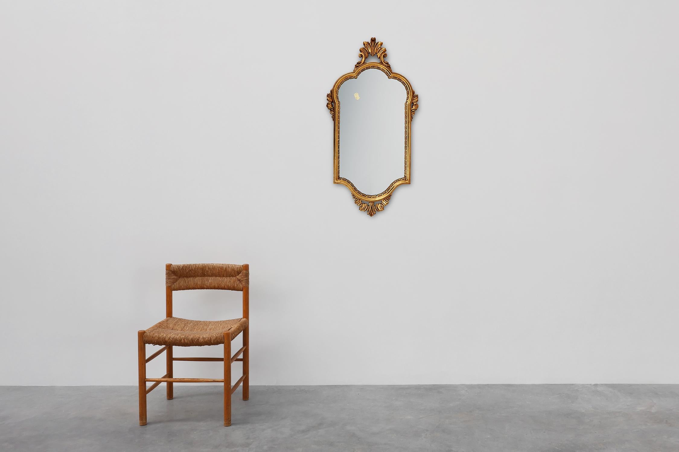 Mid-Century Baroque Style Gilded Mirror, France, 1950s In Good Condition For Sale In Meulebeke, BE