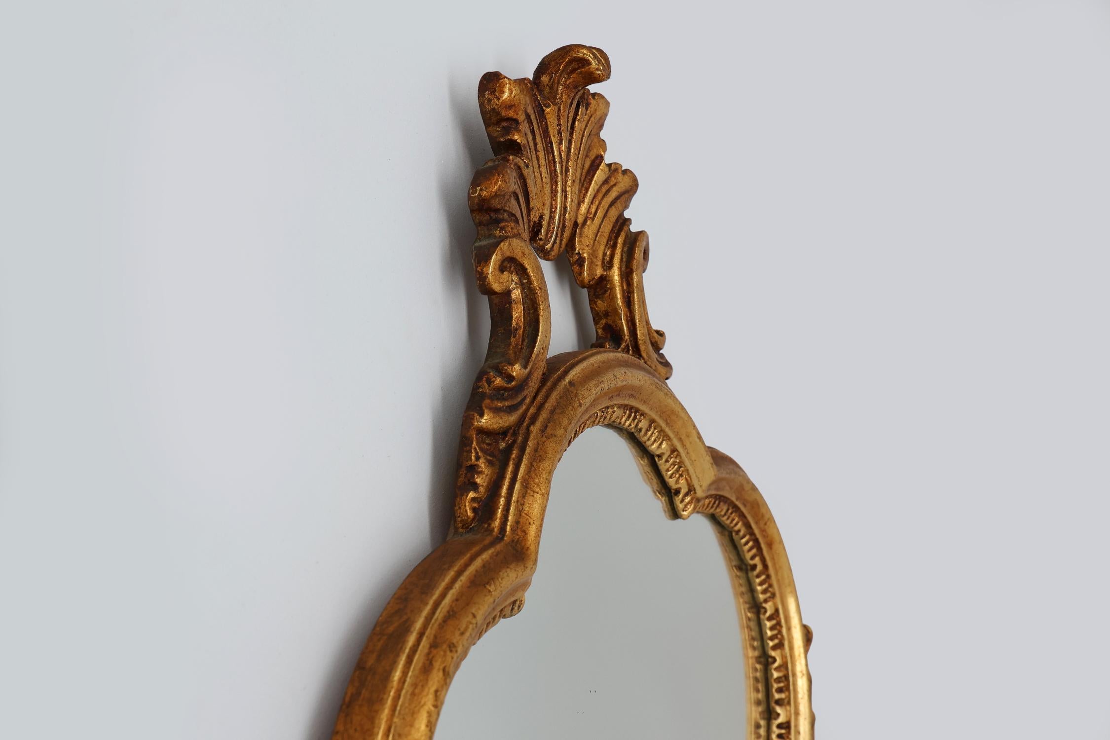 Mid-Century Baroque Style Gilded Mirror, France, 1950s For Sale 2