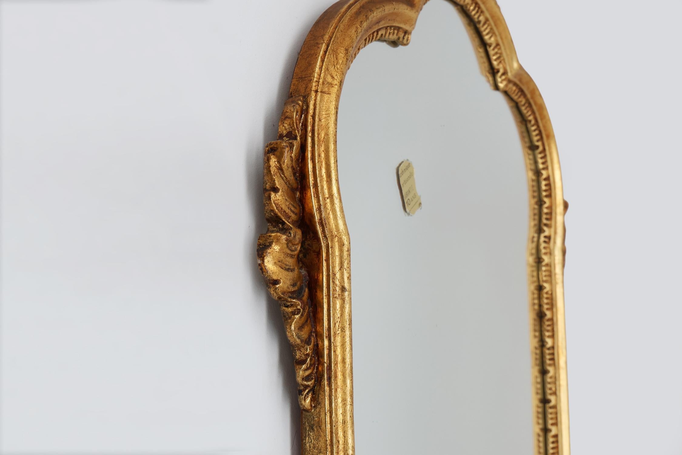 Mid-Century Baroque Style Gilded Mirror, France, 1950s For Sale 3