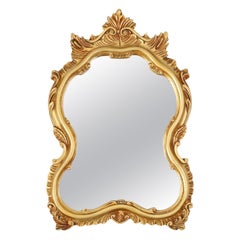 Mid-Century Baroque Style Gilded Mirror, France, 1950s