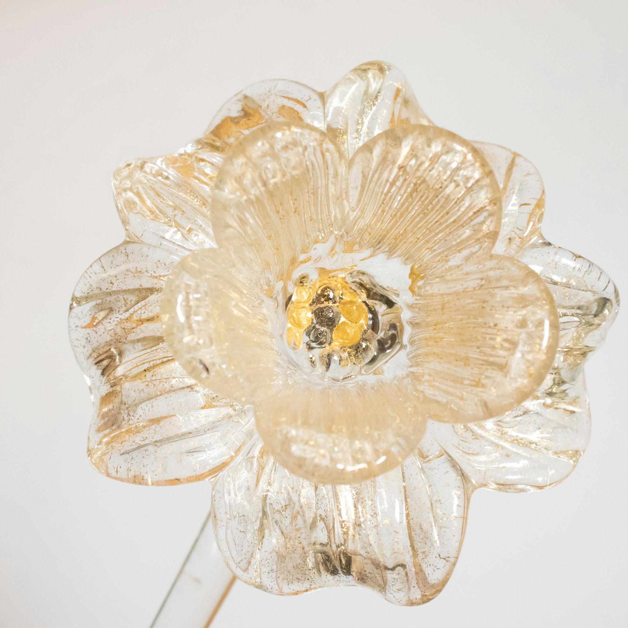 Lampadario di Murano in stile barocco di metà secolo con infusione d'oro 6