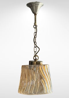 Mid-Century Barovier Gold Glass Suspension Pendant Ceiling Lamp