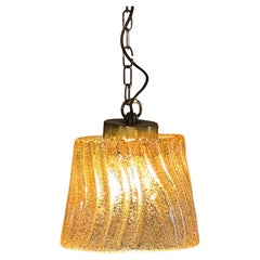 Mid-Century Barovier Gold Glas Pendelleuchte Deckenleuchte