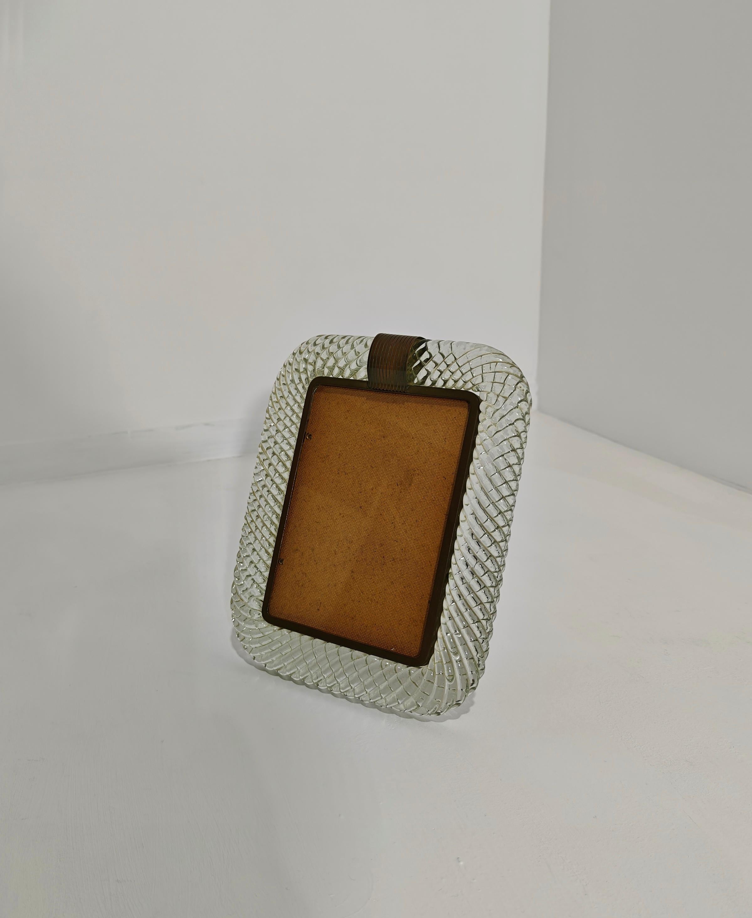 Mid-Century Barovier & Toso Brass and Murano Glass Picture Frame Italy 50s For Sale 7