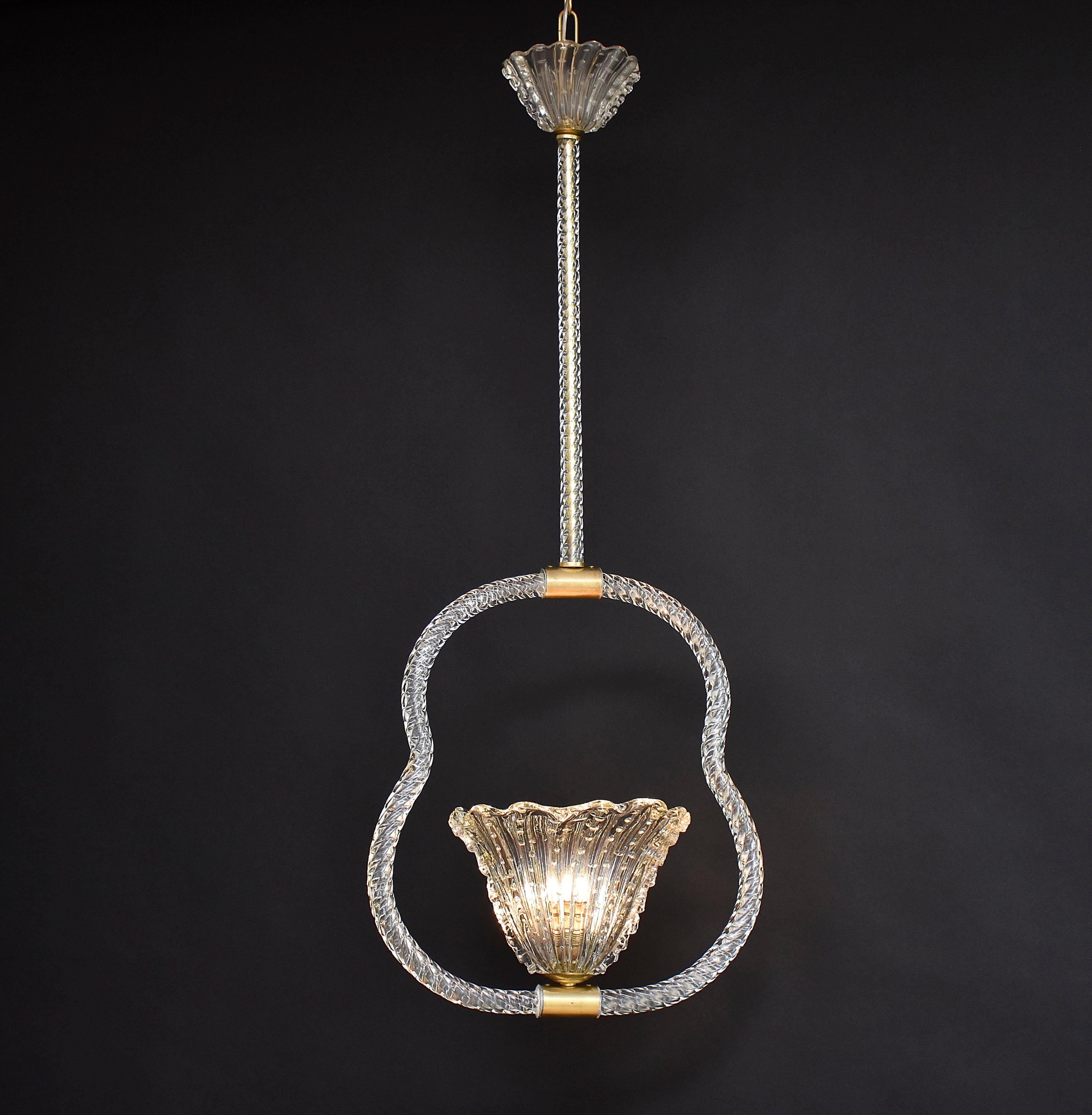 Mid-century Barovier & Toso Murano glass chandelier In Good Condition For Sale In SON EN BREUGEL, NL