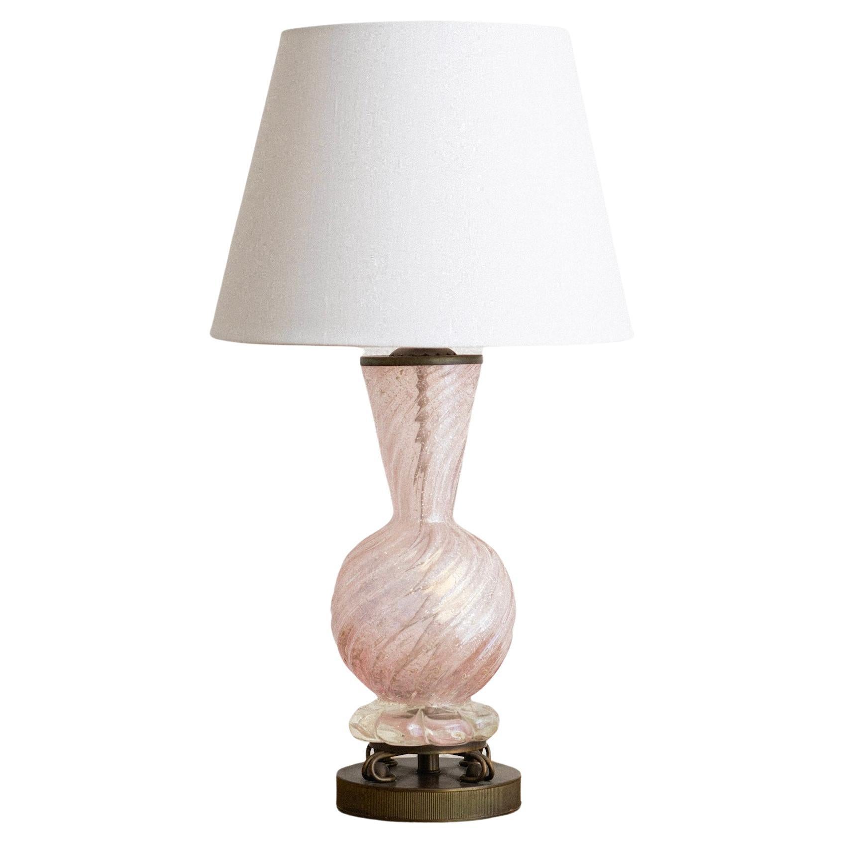 Midcentury Barovier & Toso Murano Glass Lamp For Sale