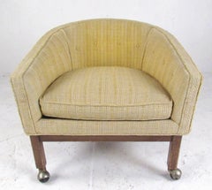 Mid-century Barrel Back Rolling Club Chair
