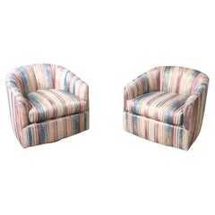 Mid-Century Barrel Back Swivel Chairs