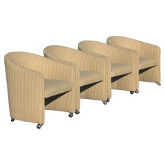 Mid Century Barrel Chairs on Casters, c1970s