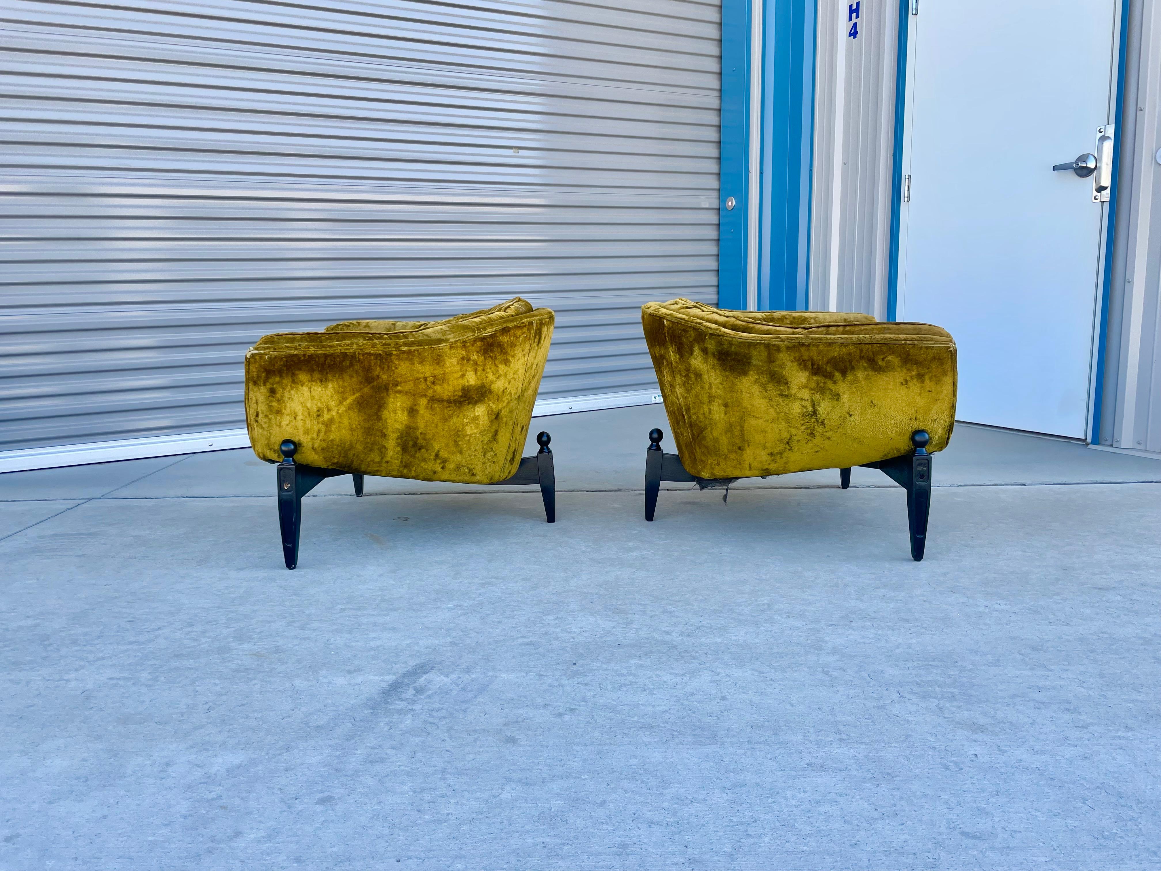 Mid-Century Modern Mid-Century Barrel Lounge Chairs Styled After Adrian Pearsall