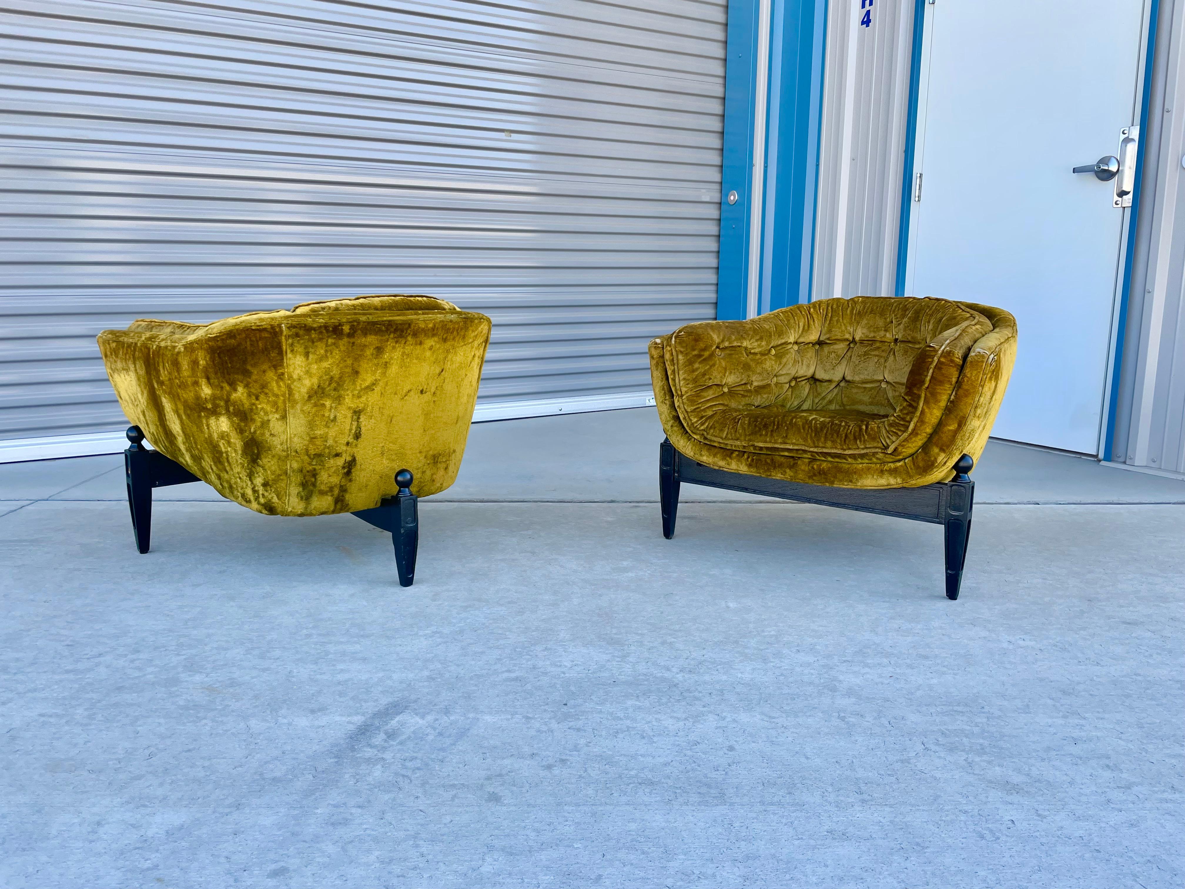 Mid-20th Century Mid-Century Barrel Lounge Chairs Styled After Adrian Pearsall
