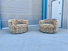 1960s Mid Century Barrel Swivel Chairs