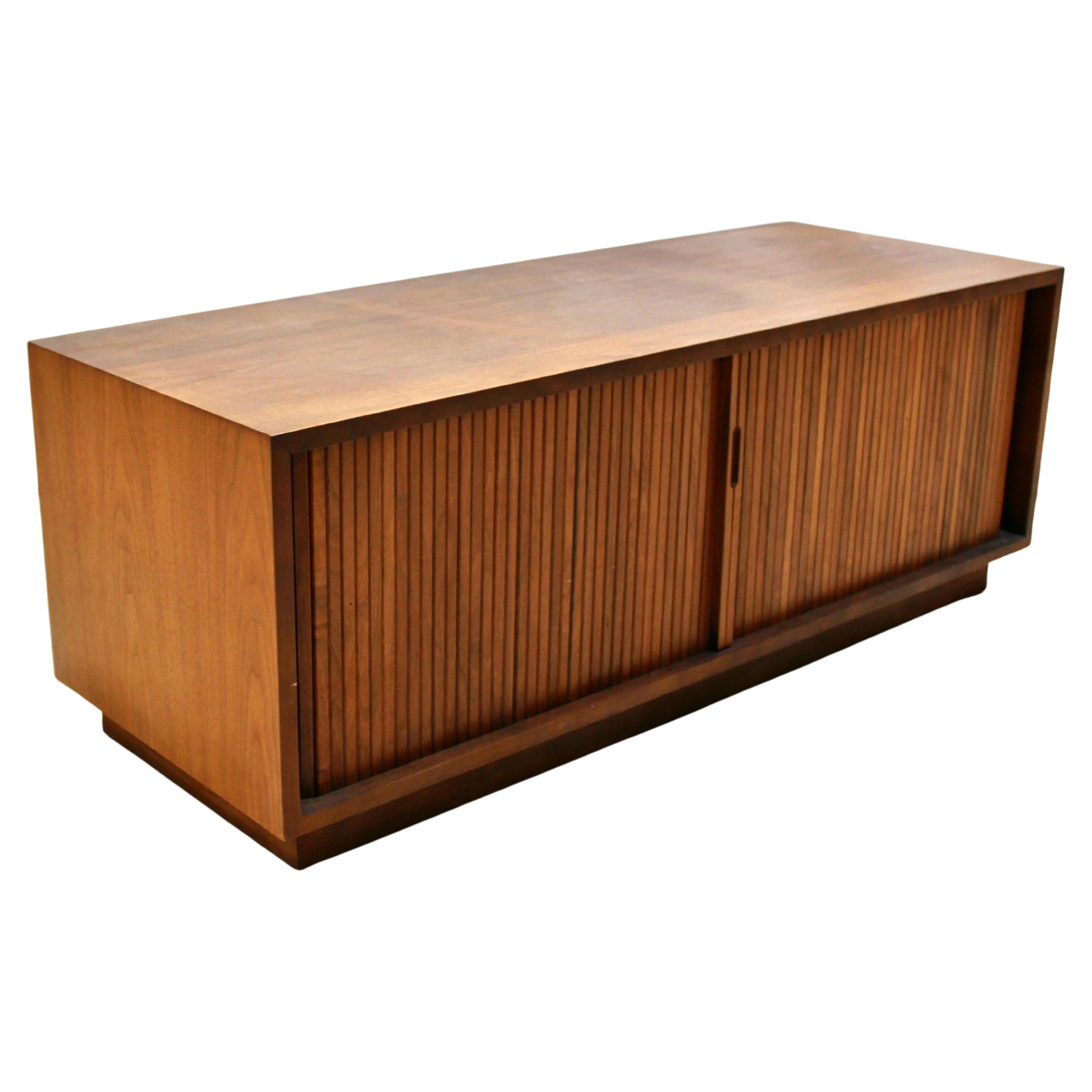 Mid-Century Barzilay Record Cabinet with Tambour Doors