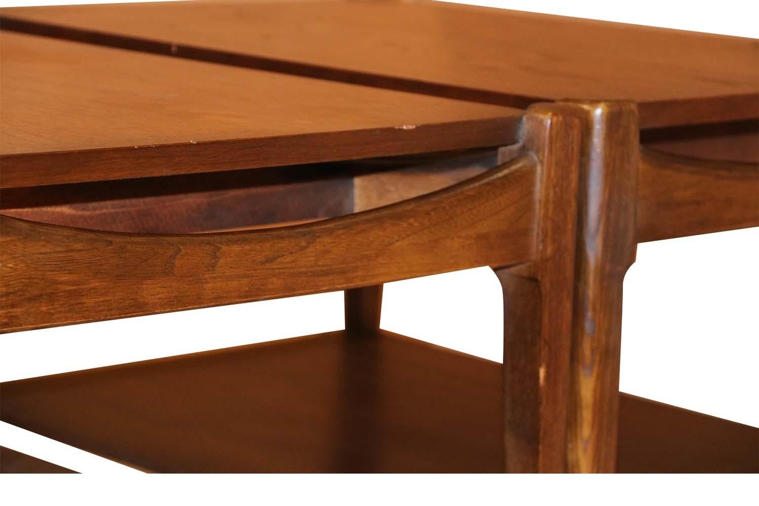 American Midcentury Bassett Danish Inspired Walnut Side Tables