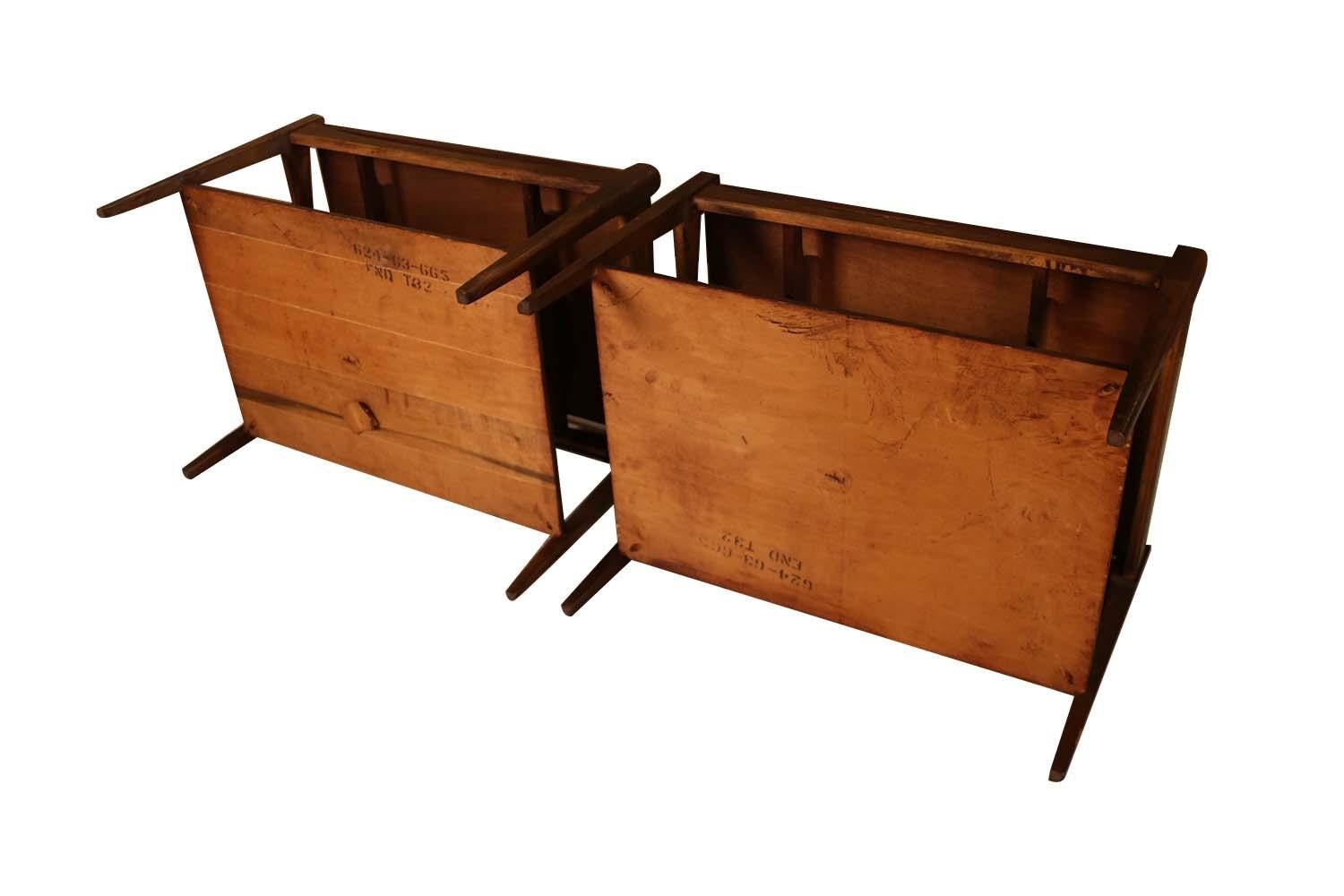 Midcentury Bassett Danish Inspired Walnut Side Tables In Good Condition In Baltimore, MD