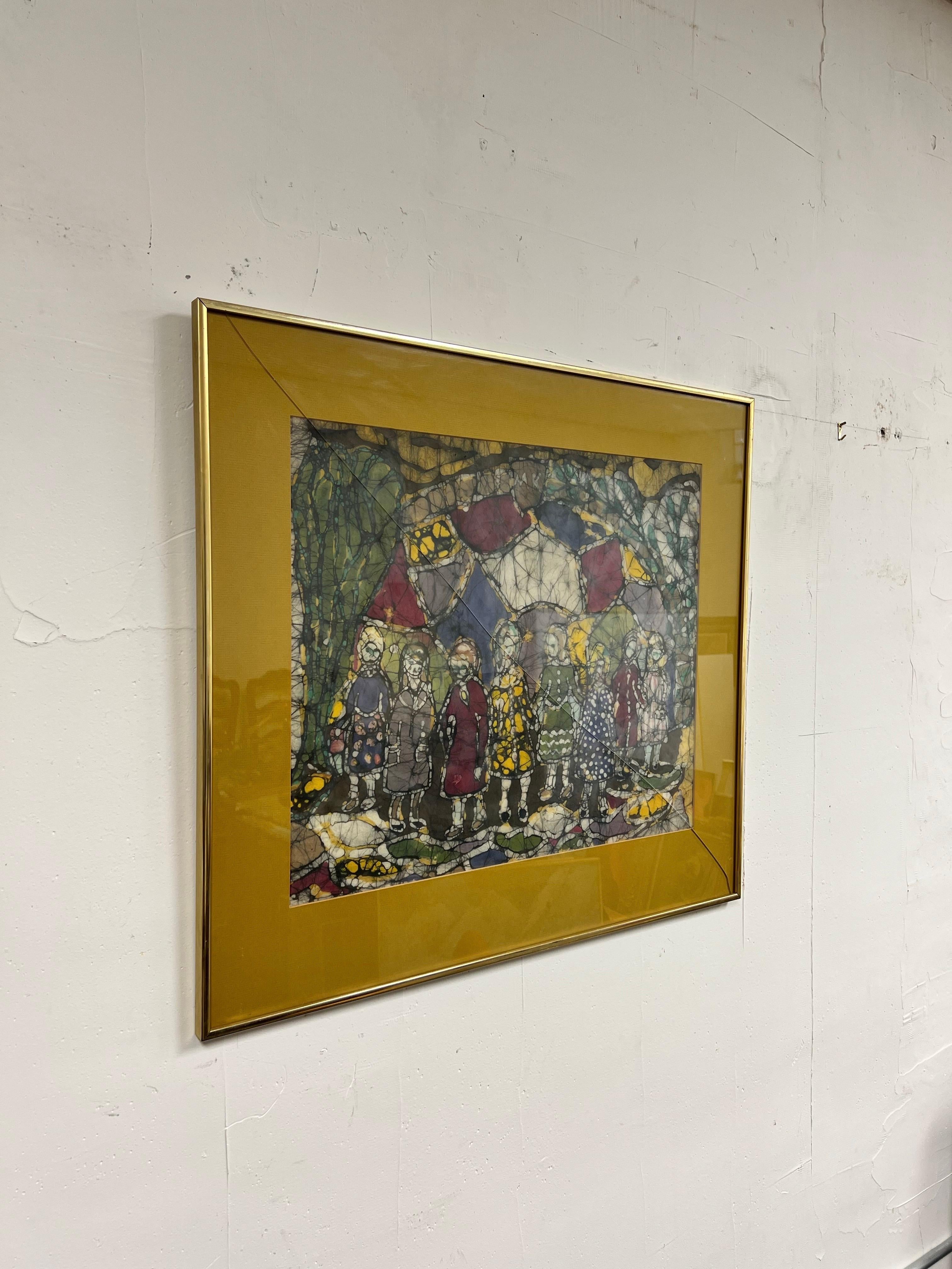 Brilliante Farben in diesem Batikgemälde der NJ-Künstlerin Marion Knudsen. Mit dem Titel 
