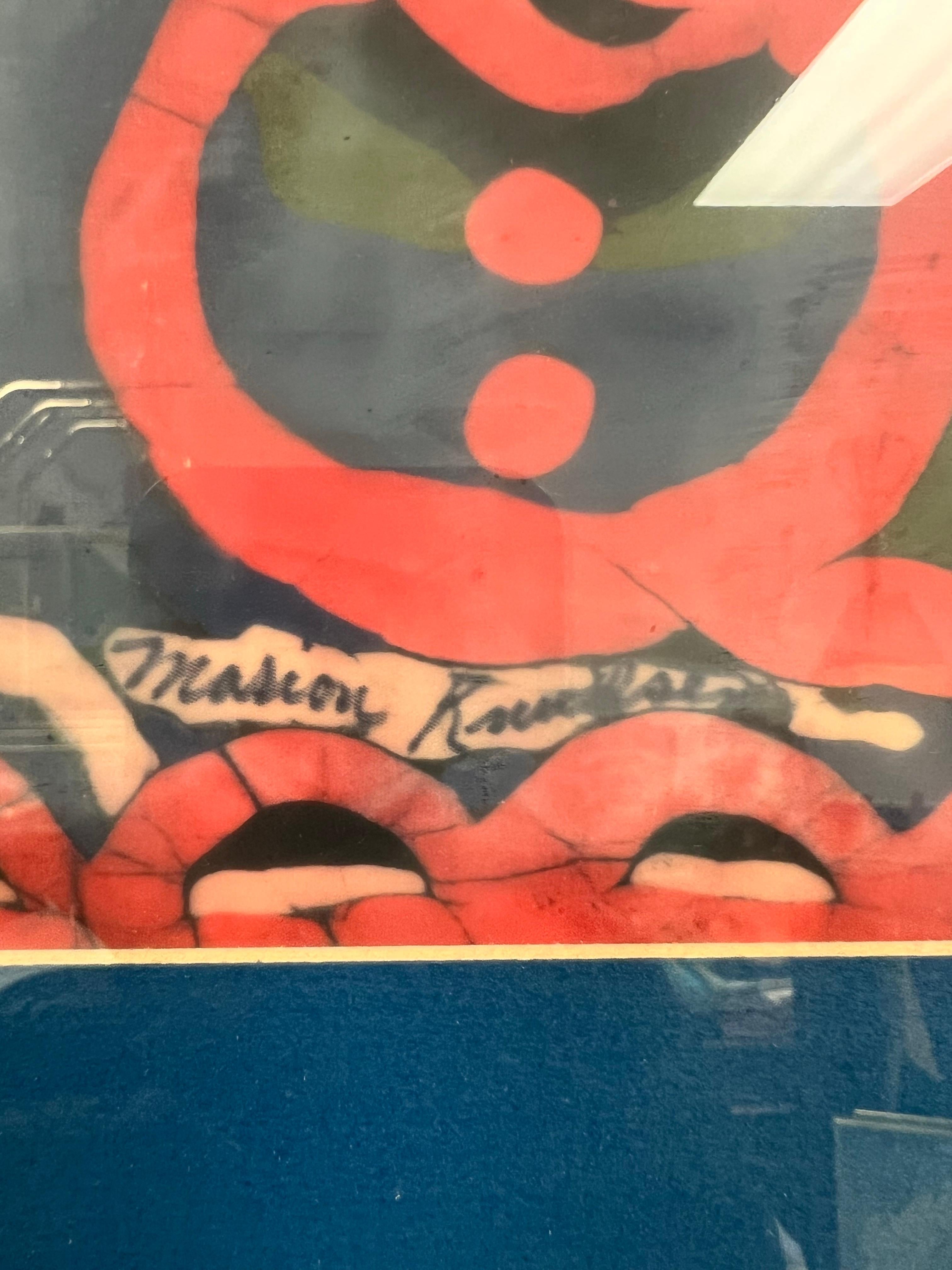 Americano Pittura batik del metà del secolo scorso Arco Rosso Marion Knudsen in vendita