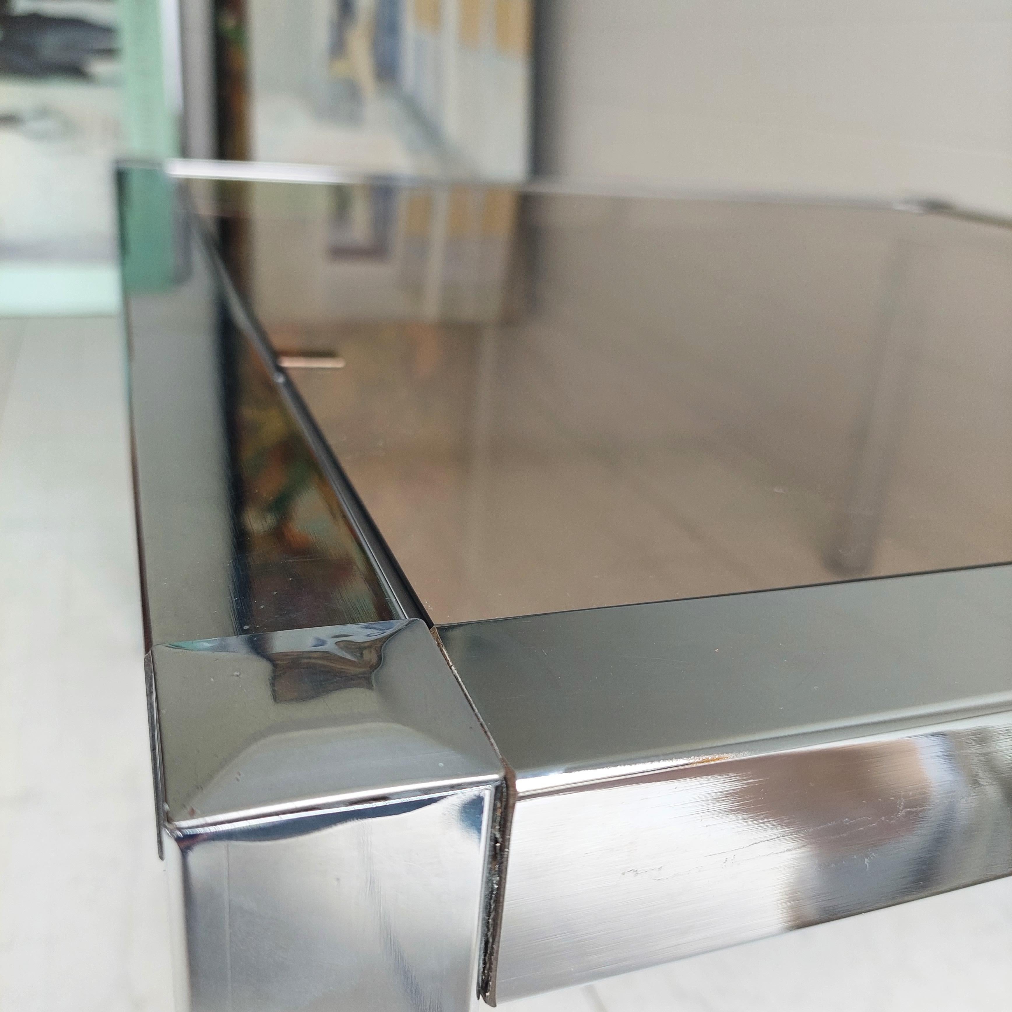Mid-Century Bauhaus Chrome and Smoked Glass Coffee Table, 1970s For Sale 4